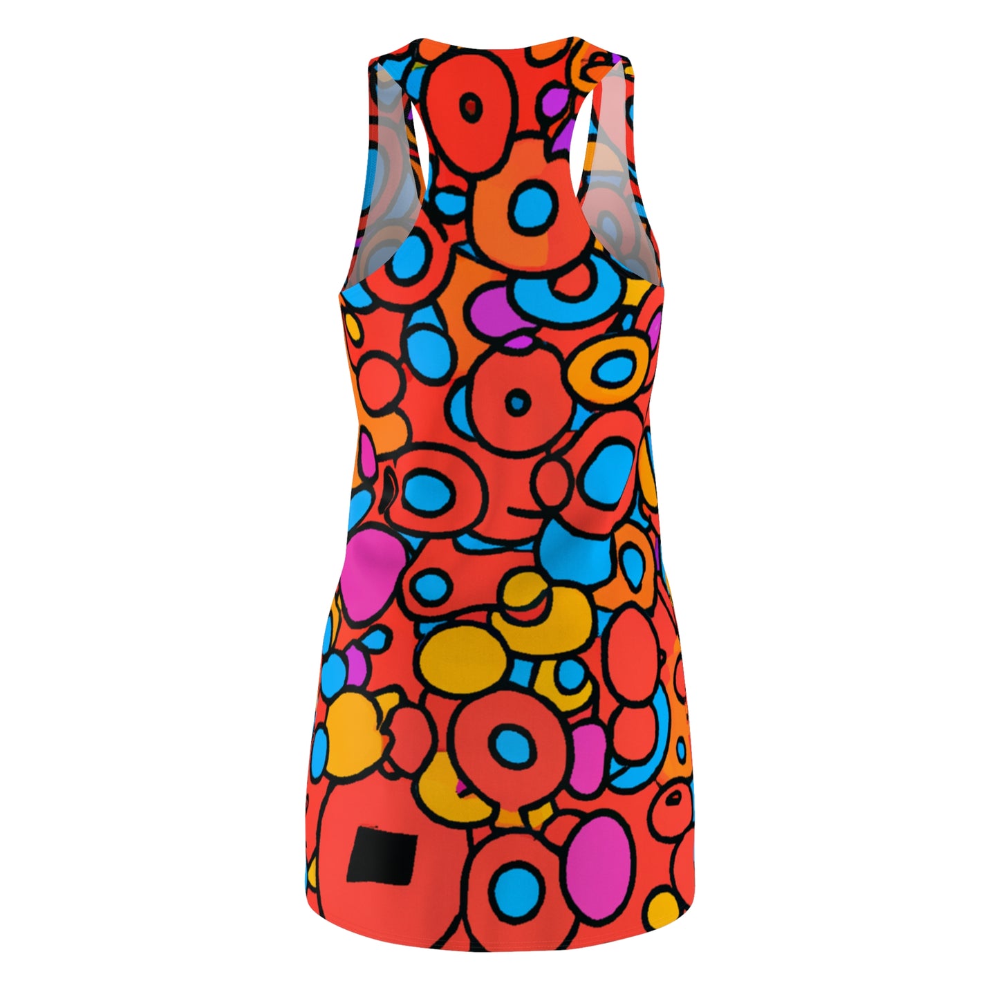 Cartoon Fruit Rings - AI Art - Women's Cut & Sew Racerback Dress