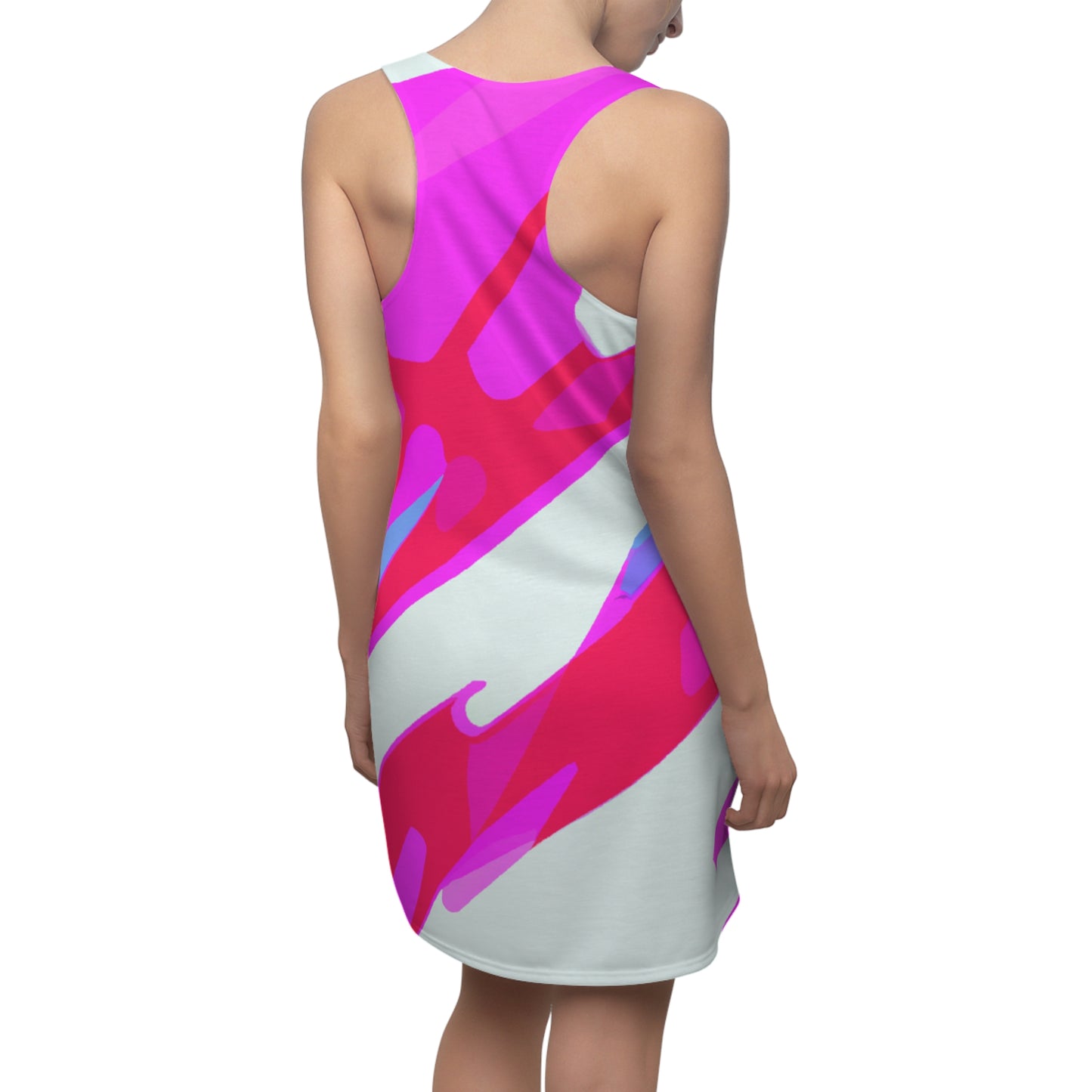 80's Pop Girl - AI Art - Women's Cut & Sew Racerback Dress