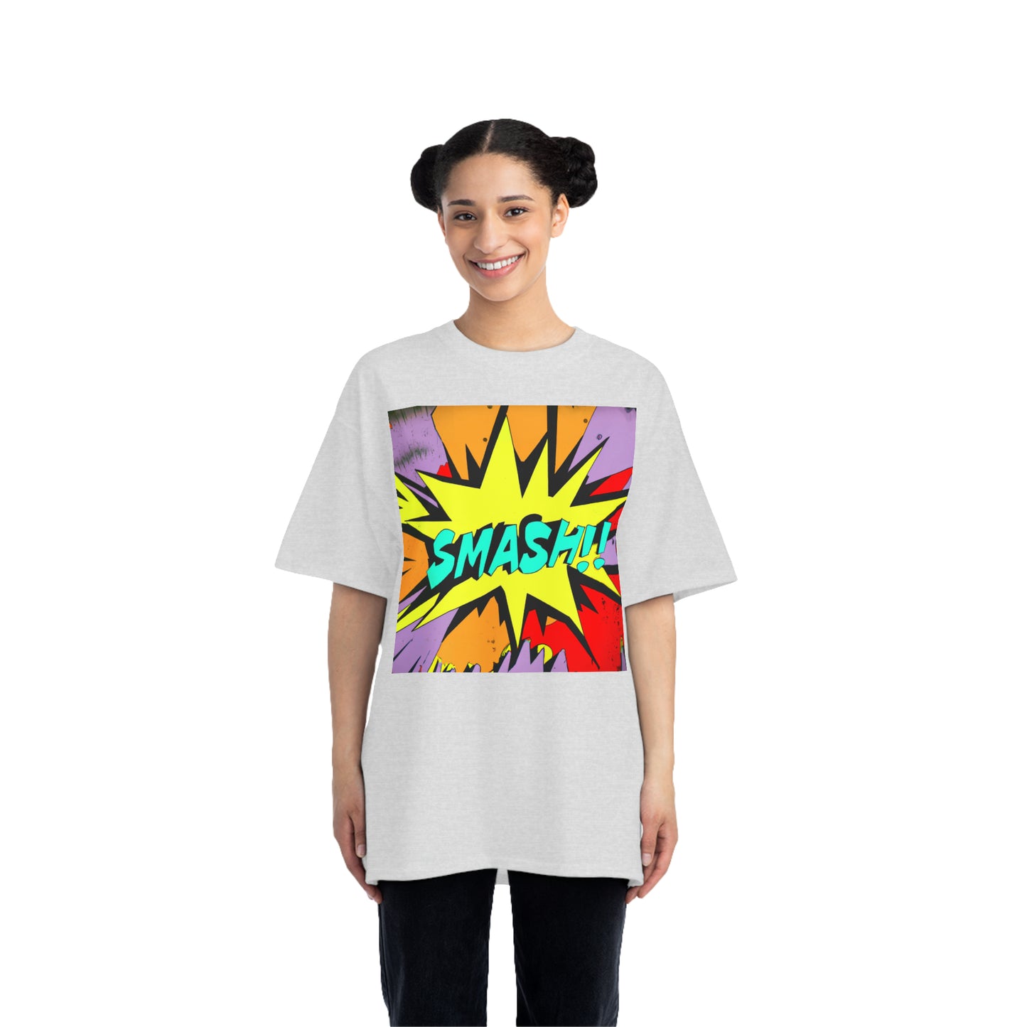 Smash Comic Logo - AI Art - Beefy-T®  Short-Sleeve T-Shirt (Sizes S-6XL, Multiple Shirt Colors Available)