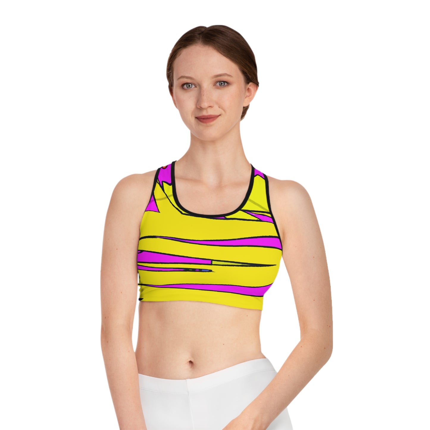 Pink Lemonade Thunder 2 - AI Art - Sports Bra (AOP) - Made in USA