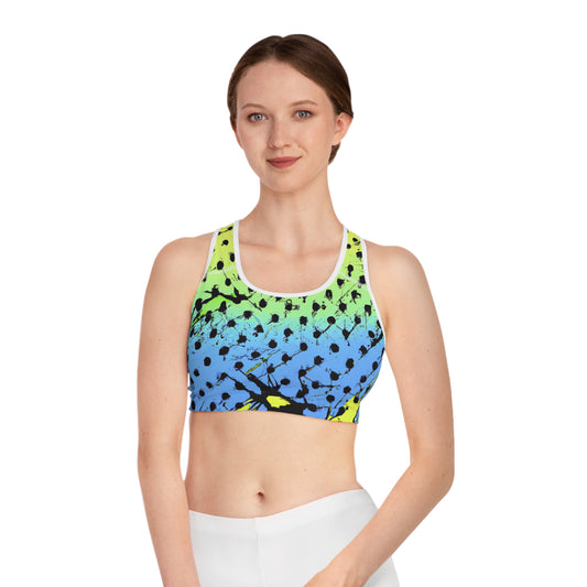 Comic Book Style Polka Dots - AI Art - Sports Bra (AOP)