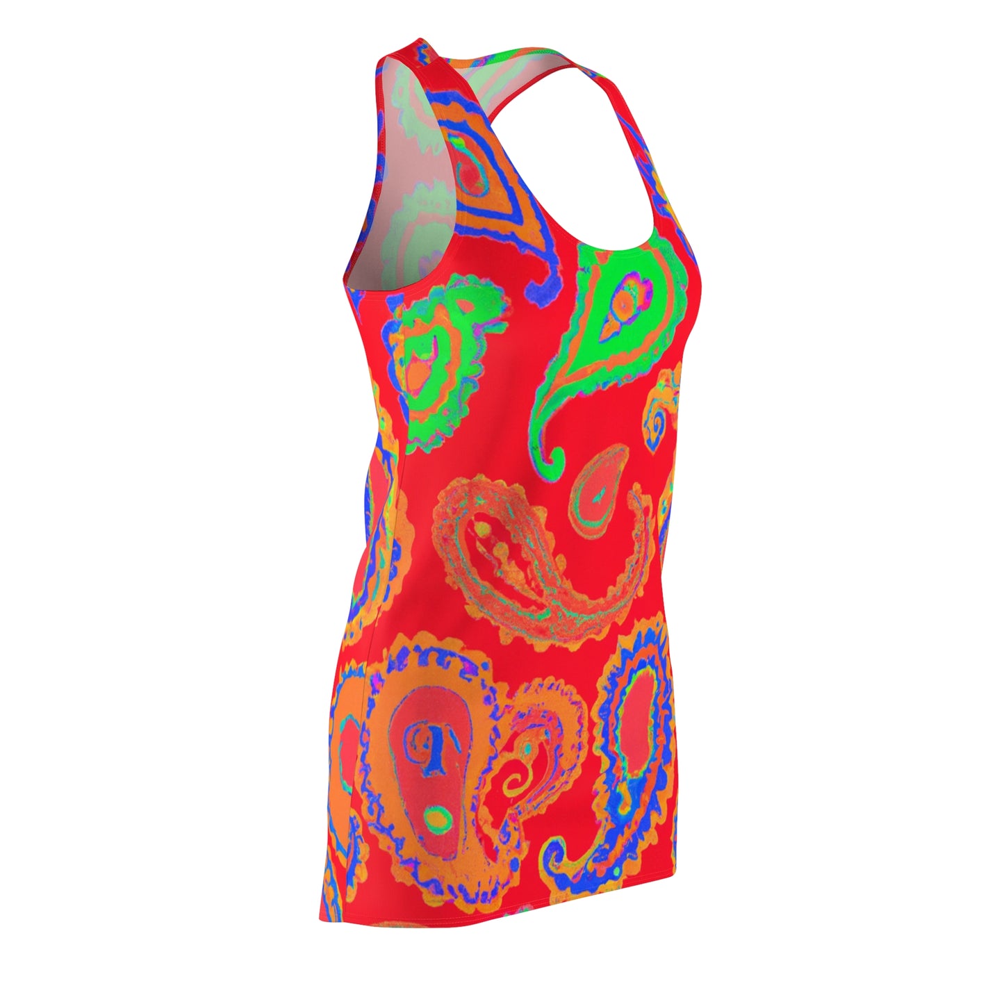 Paisley Flourescent Paint - AI Art - Racerback Dress