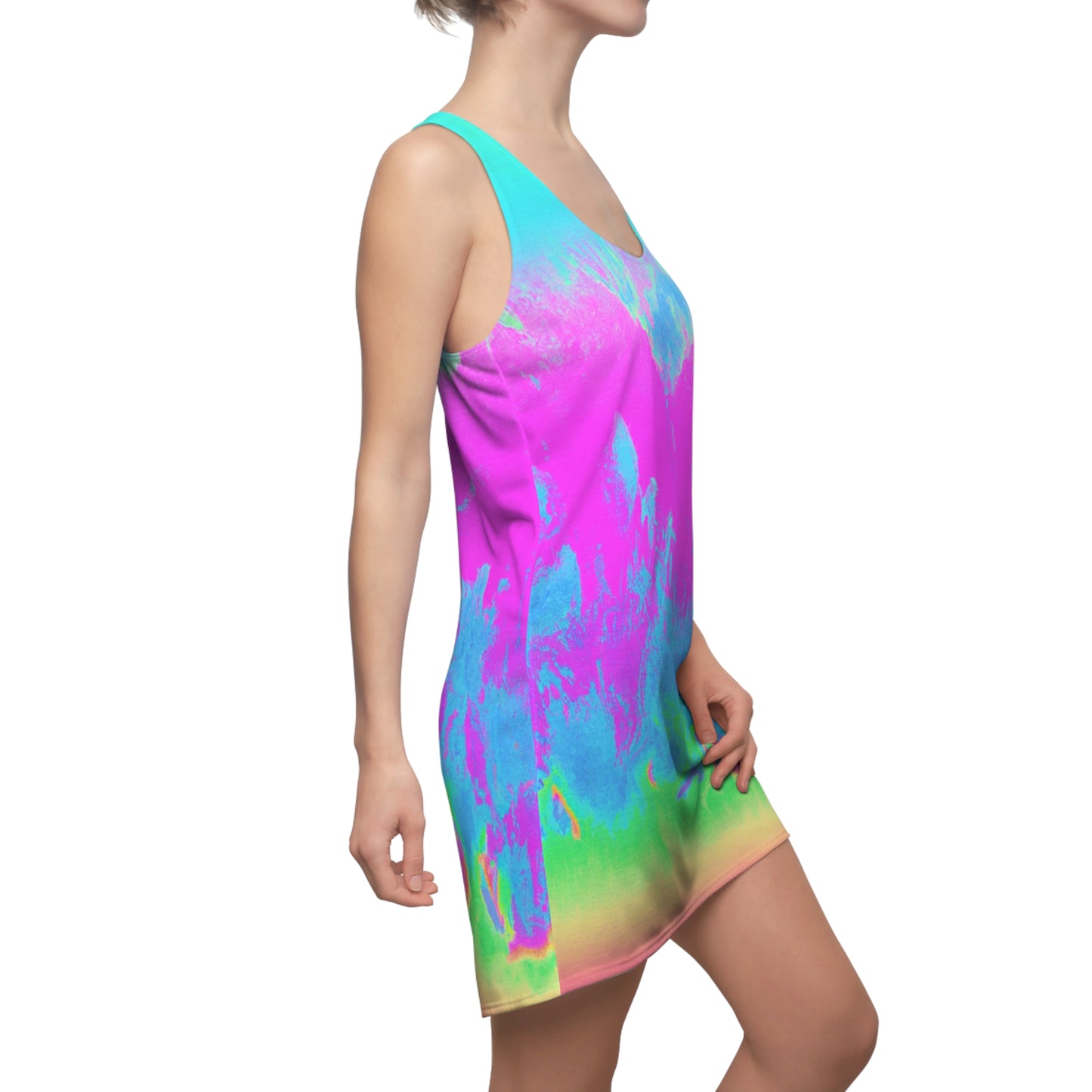 Hyperwave Pastel Splash - AI Art - Racerback Dress