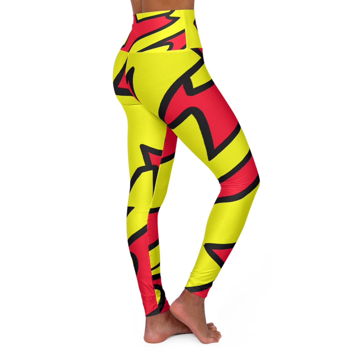 Mustard & Ketchup (Anime Style) - AI Art - High Waisted Yoga Leggings (AOP)