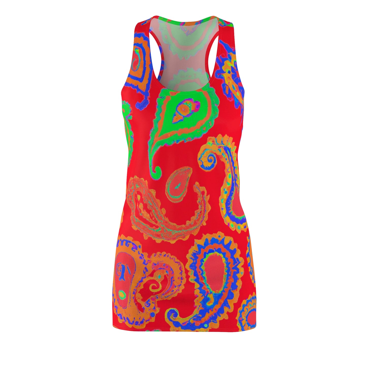 Paisley Flourescent Paint - AI Art - Racerback Dress