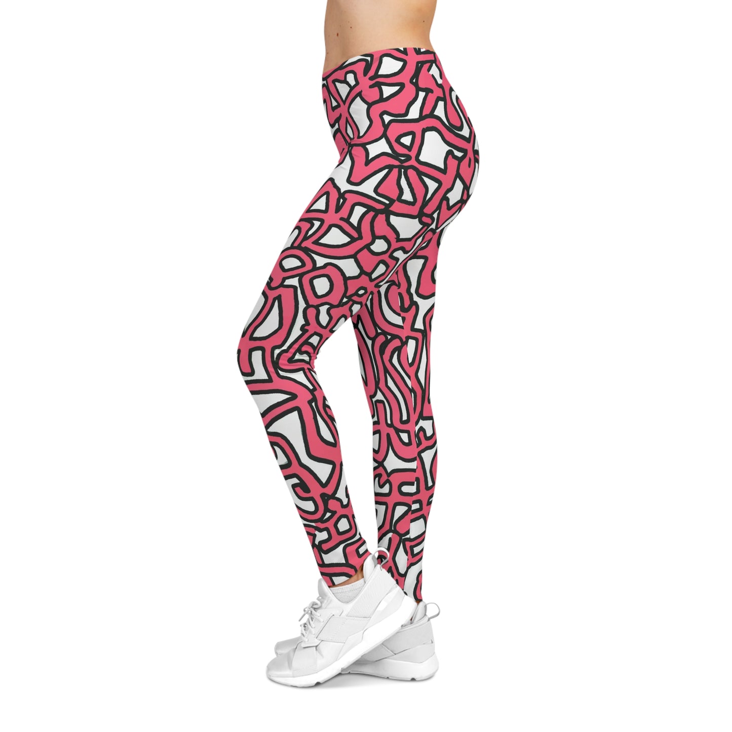 Pink Pretzels 2 - AI Art - Women's Casual Leggings (AOP)