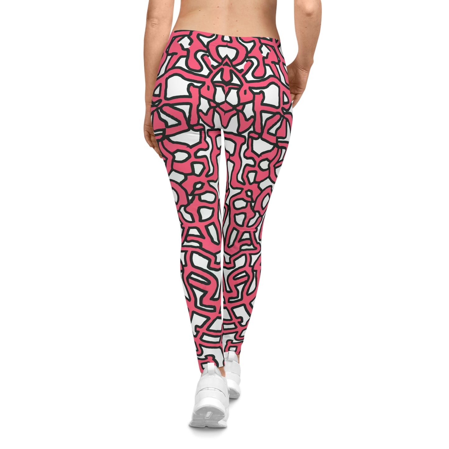 Pink Pretzels 2 - AI Art - Women's Casual Leggings (AOP)