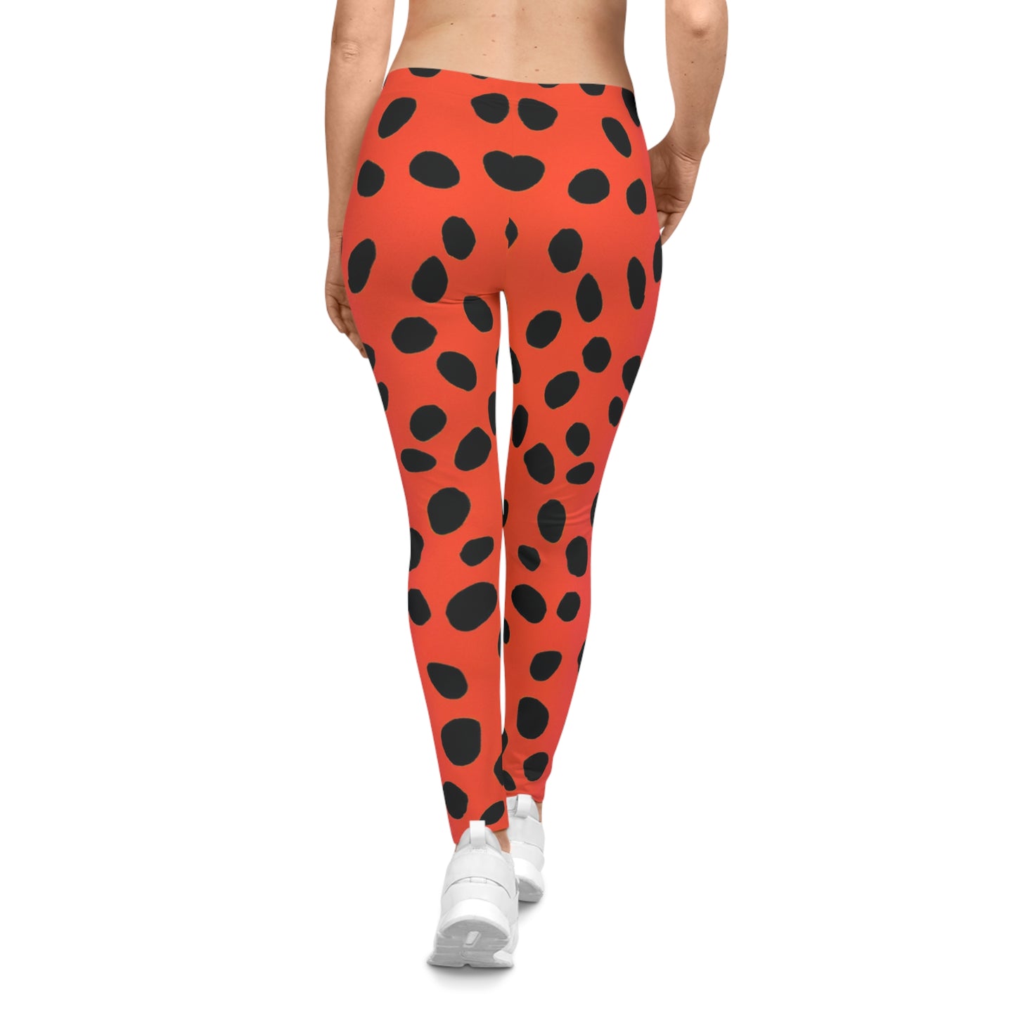 Orange Leopard - AI Art - Women's Casual Leggings (AOP)