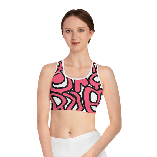 Pink Pretzels - AI Art - Sports Bra (AOP)