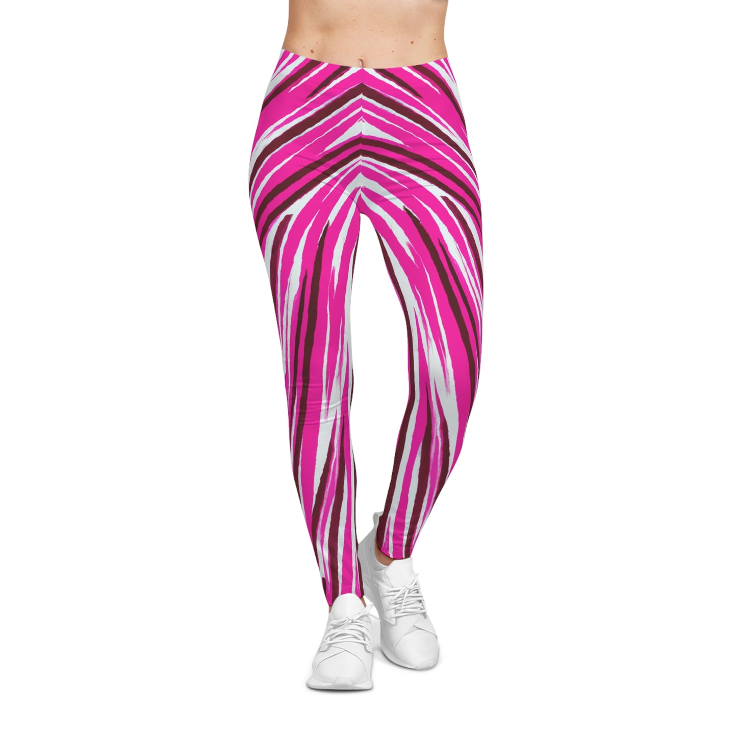 Hot Pink Streaks - AI Art - Women's Casual Leggings (AOP)