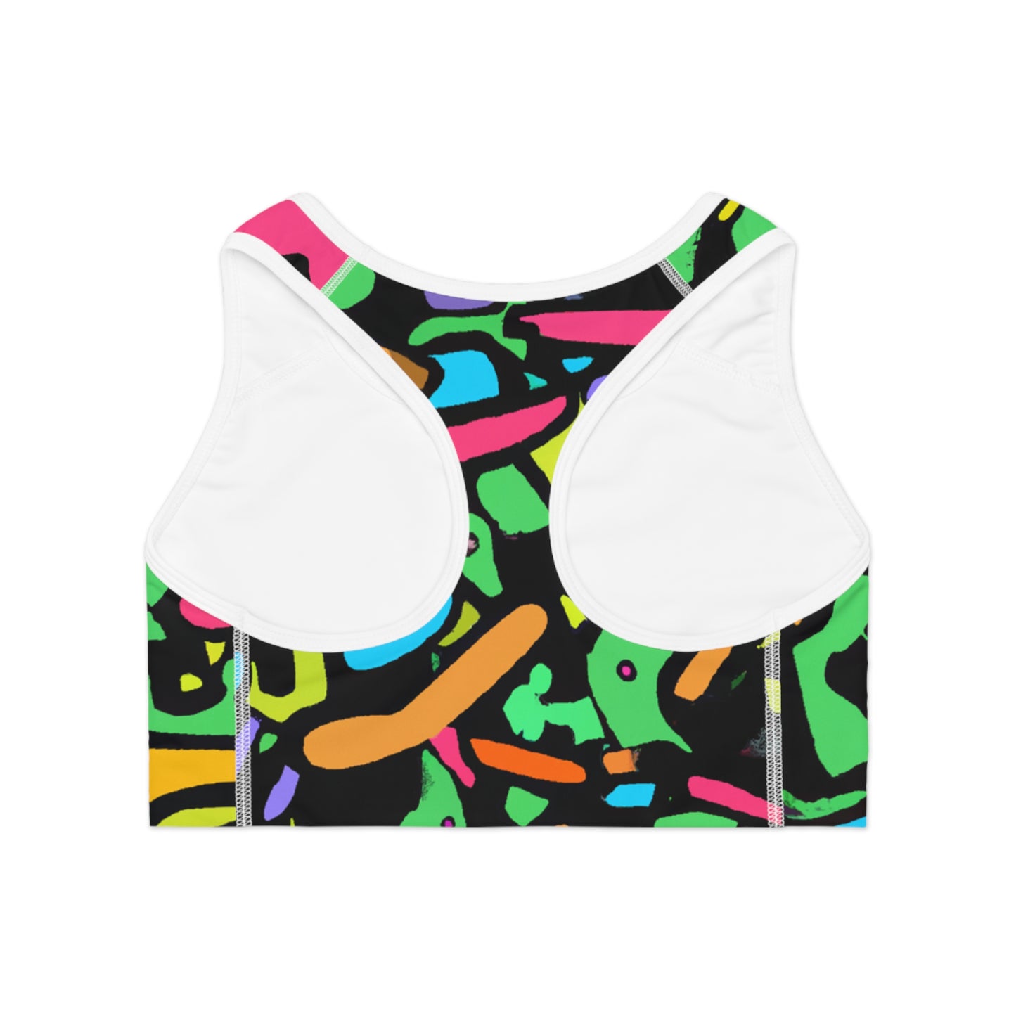 Green & Orange Comic Doodling - AI Art - Sports Bra (AOP)