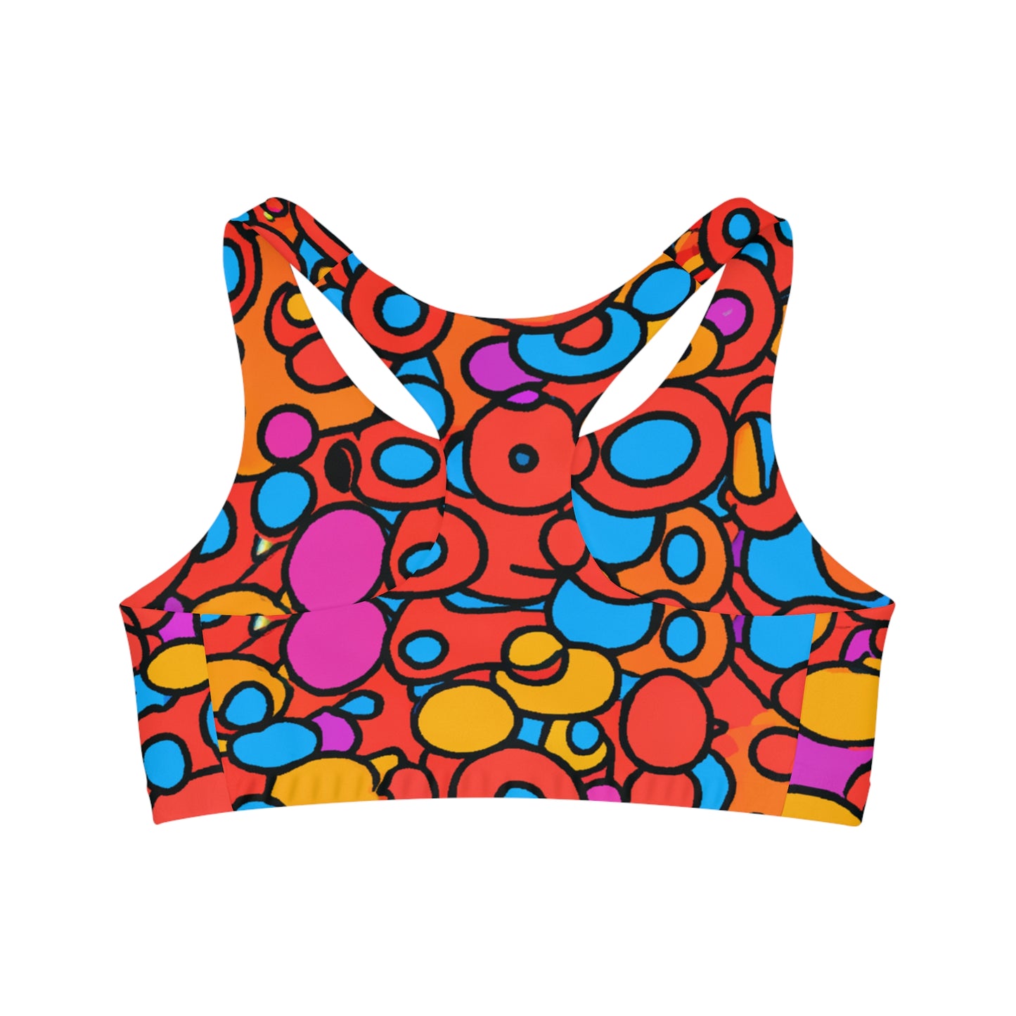 Fruity Gummi Rings - AI Art - Seamless Sports Bra