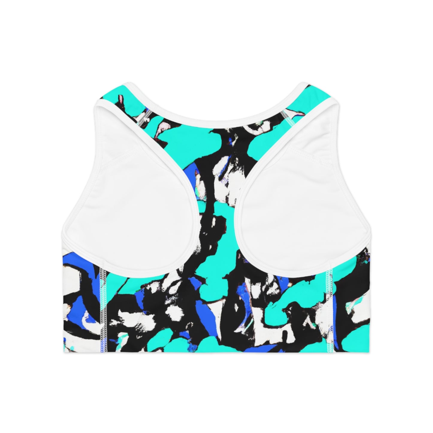 Turquoise & Blue Paint Markers - AI Art - Sports Bra (AOP)