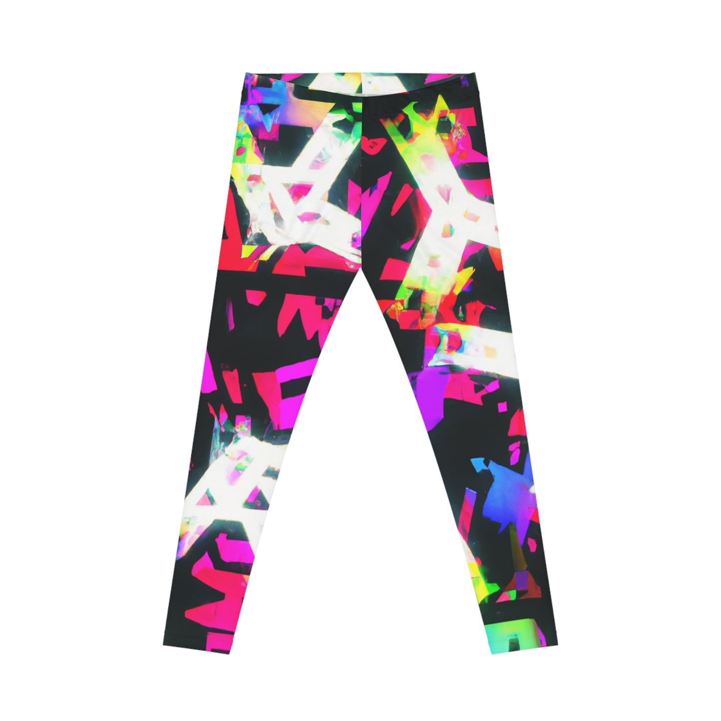 Neon Paintbrush - AI Art - Women's Casual Leggings (AOP)