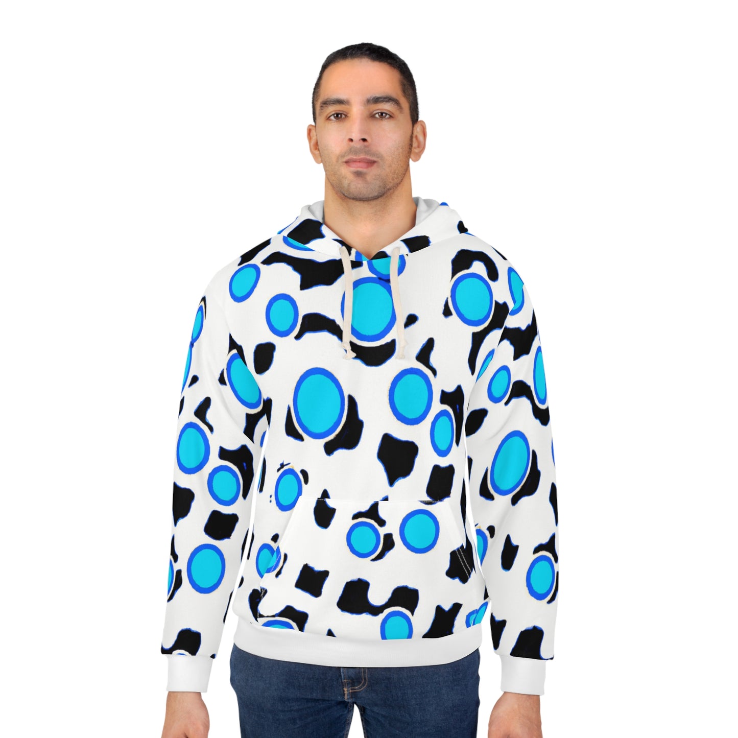 Blue Leopard - AI Art - Unisex Pullover Hoodie (AOP)