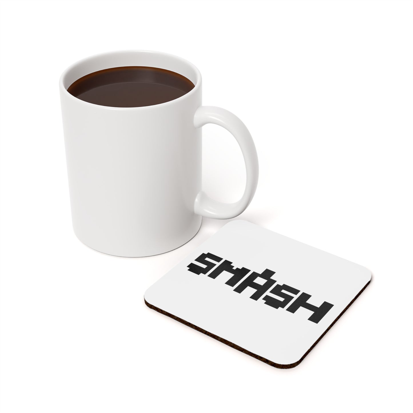 SMASH Logo 8-Bit - Cork Back Drink Coaster