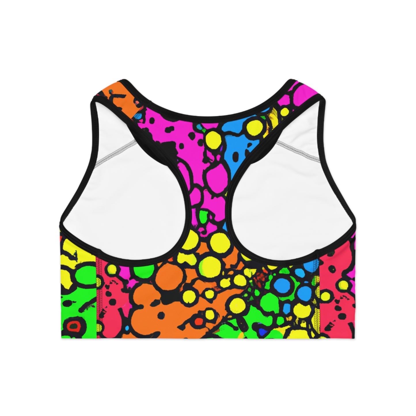 Cartoon Acrylic Crayon - AI Art - Sports Bra - Made in USA