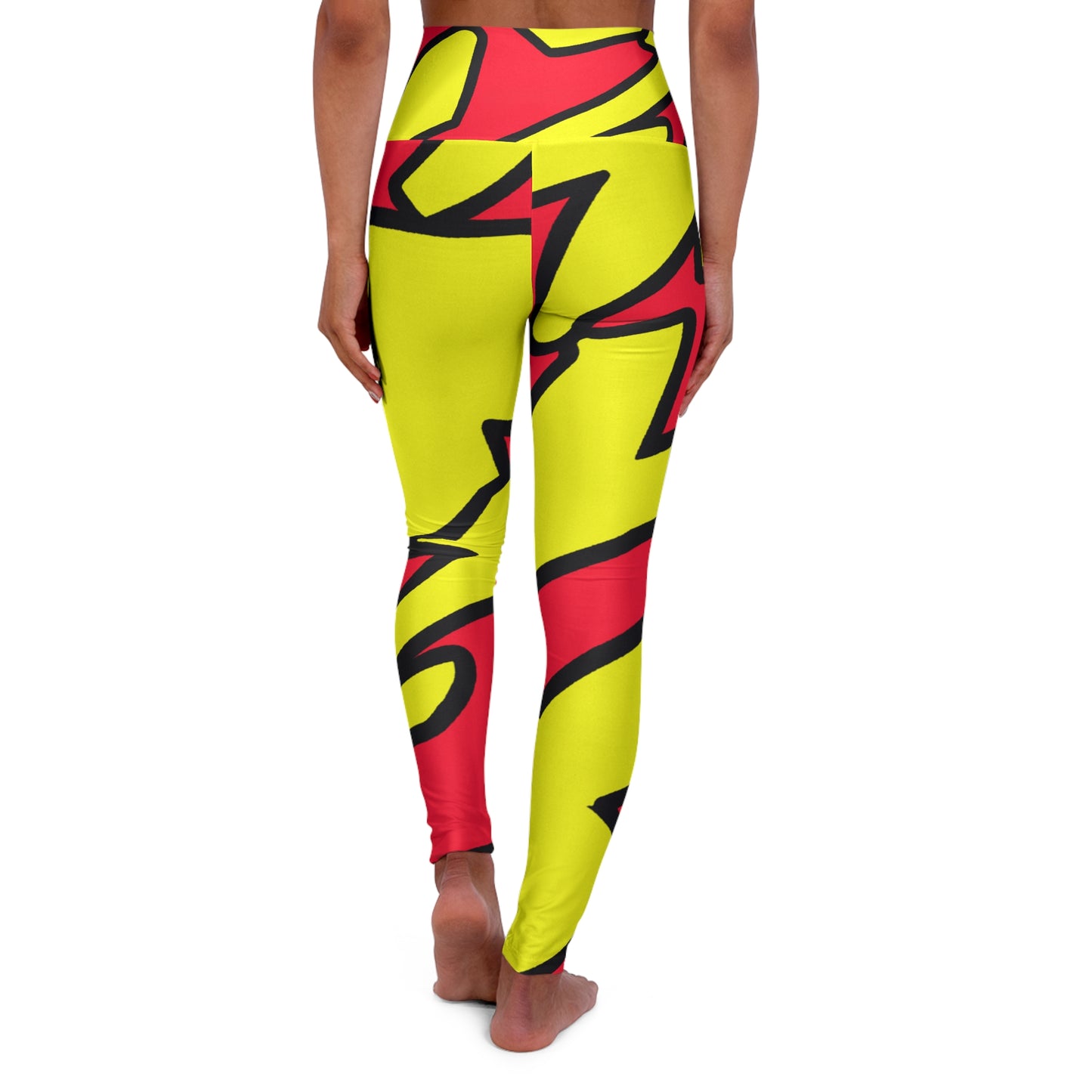 Mustard & Ketchup (Anime Style) - AI Art - High Waisted Yoga Leggings (AOP)