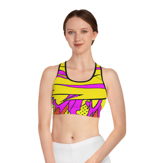 Pink Lemonade Thunder 1 - AI Art - Sports Bra (AOP) - Made in USA