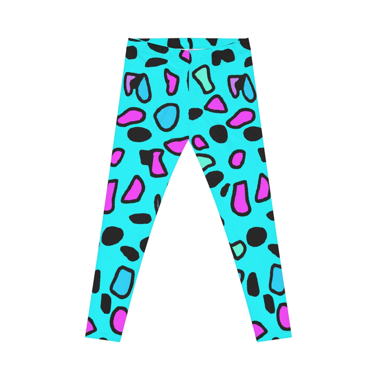 Turquoise Leopard - AI Art - Women's Casual Leggings (AOP)