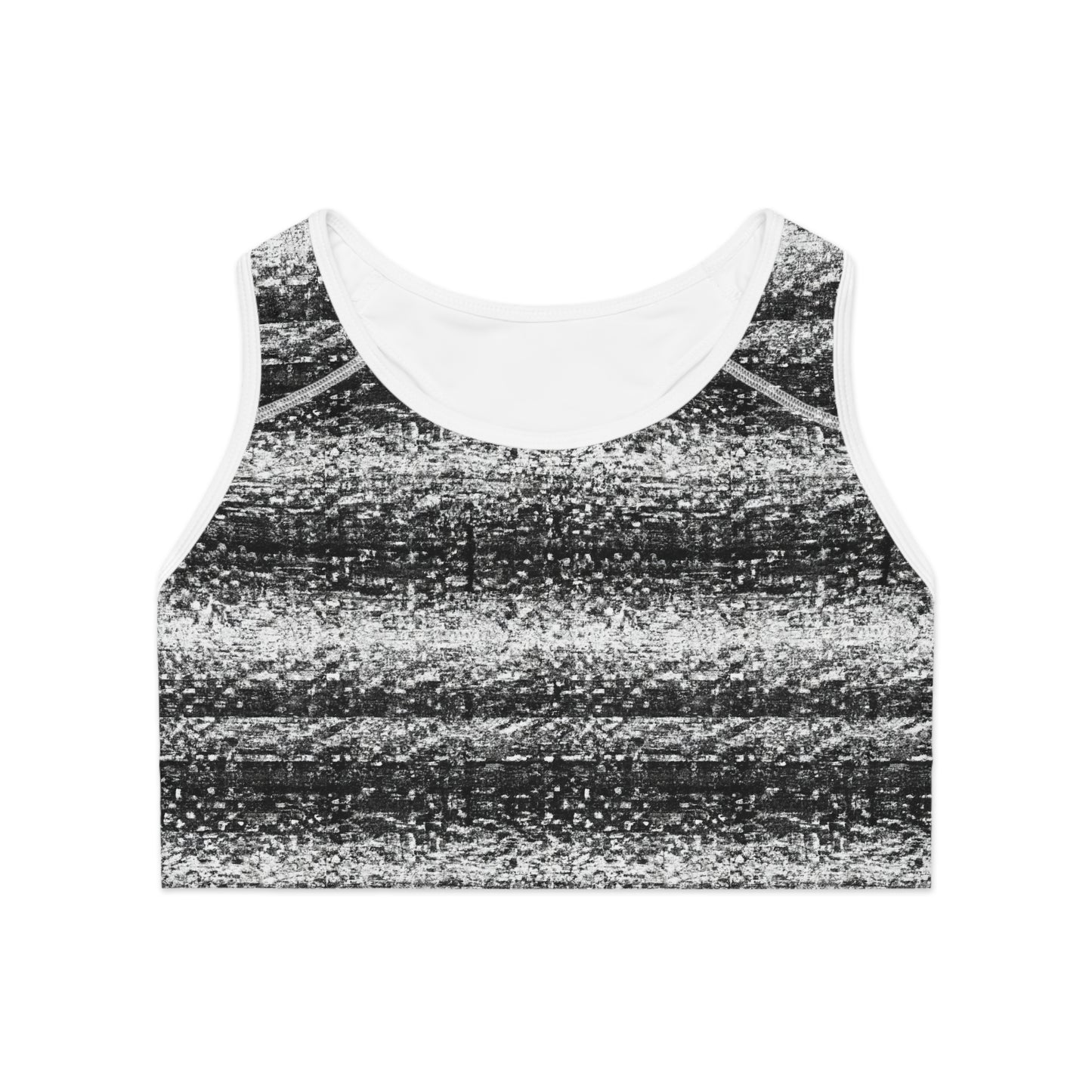 Old School TV Static - AI Art - Sports Bra (AOP)