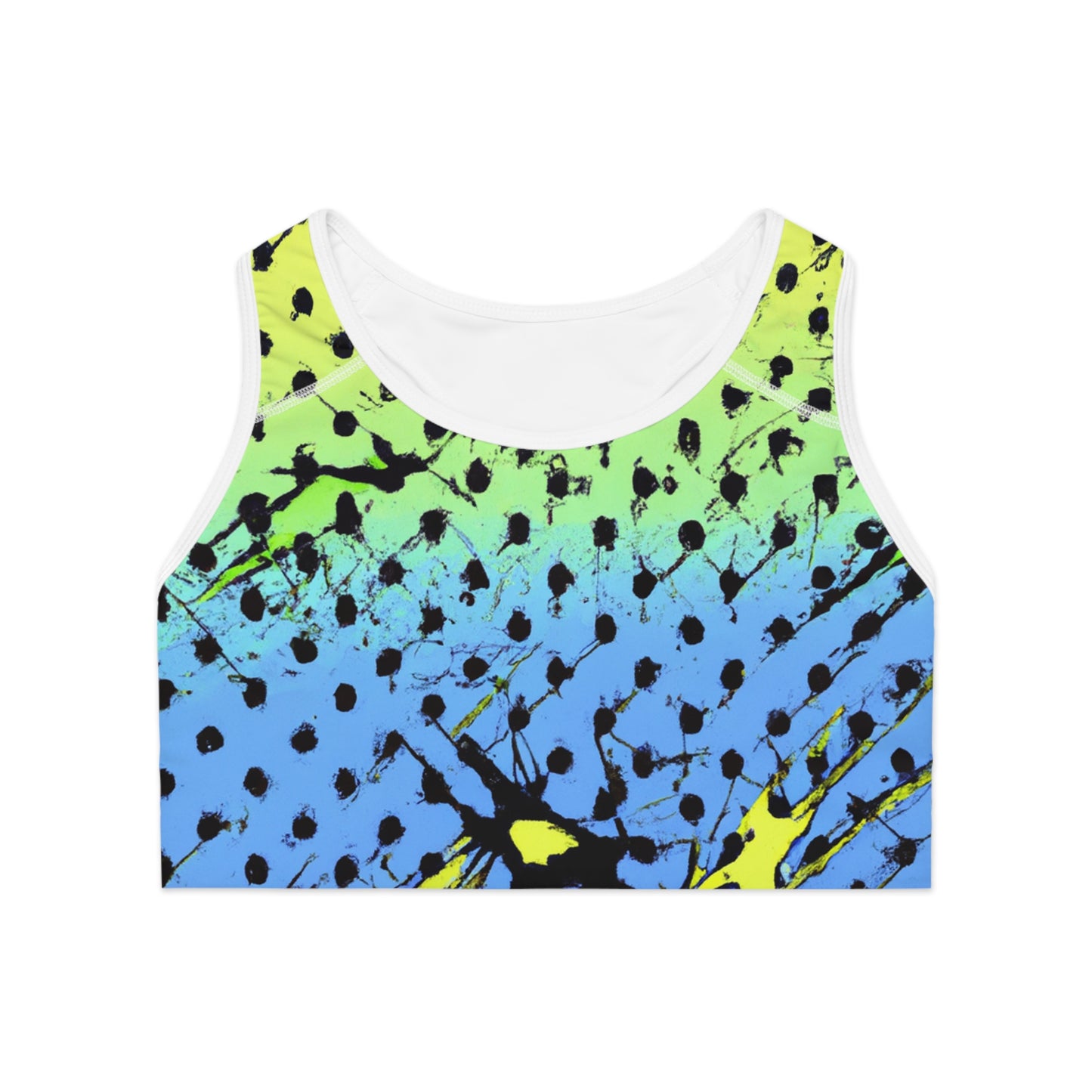 Comic Book Style Polka Dots - AI Art - Sports Bra (AOP)