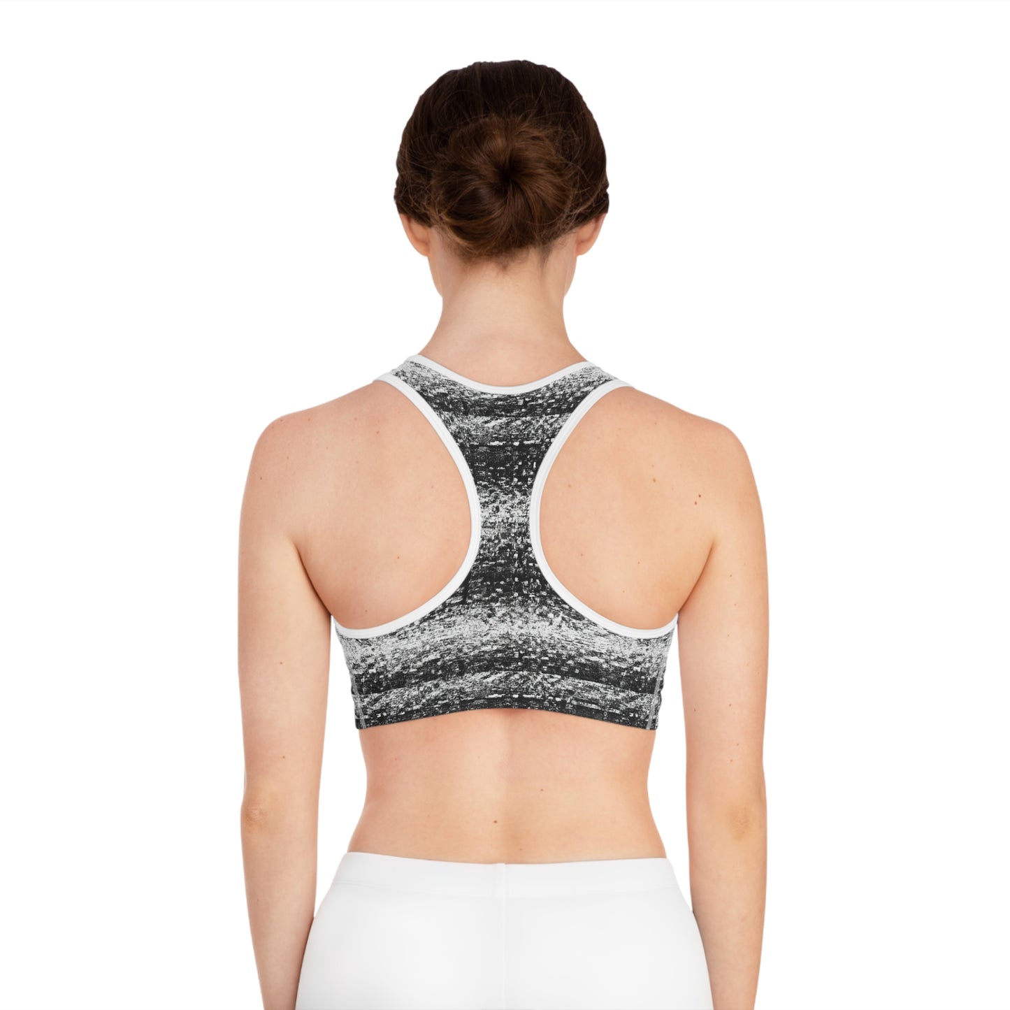 Old School TV Static - AI Art - Sports Bra (AOP)