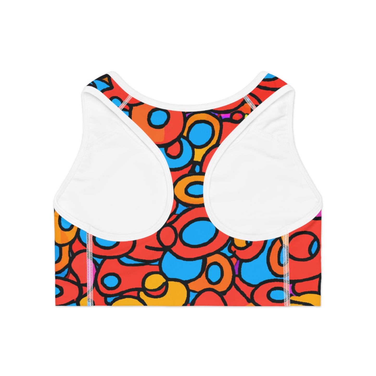 Cartoon Circles - AI Art - Sports Bra - Made in USA