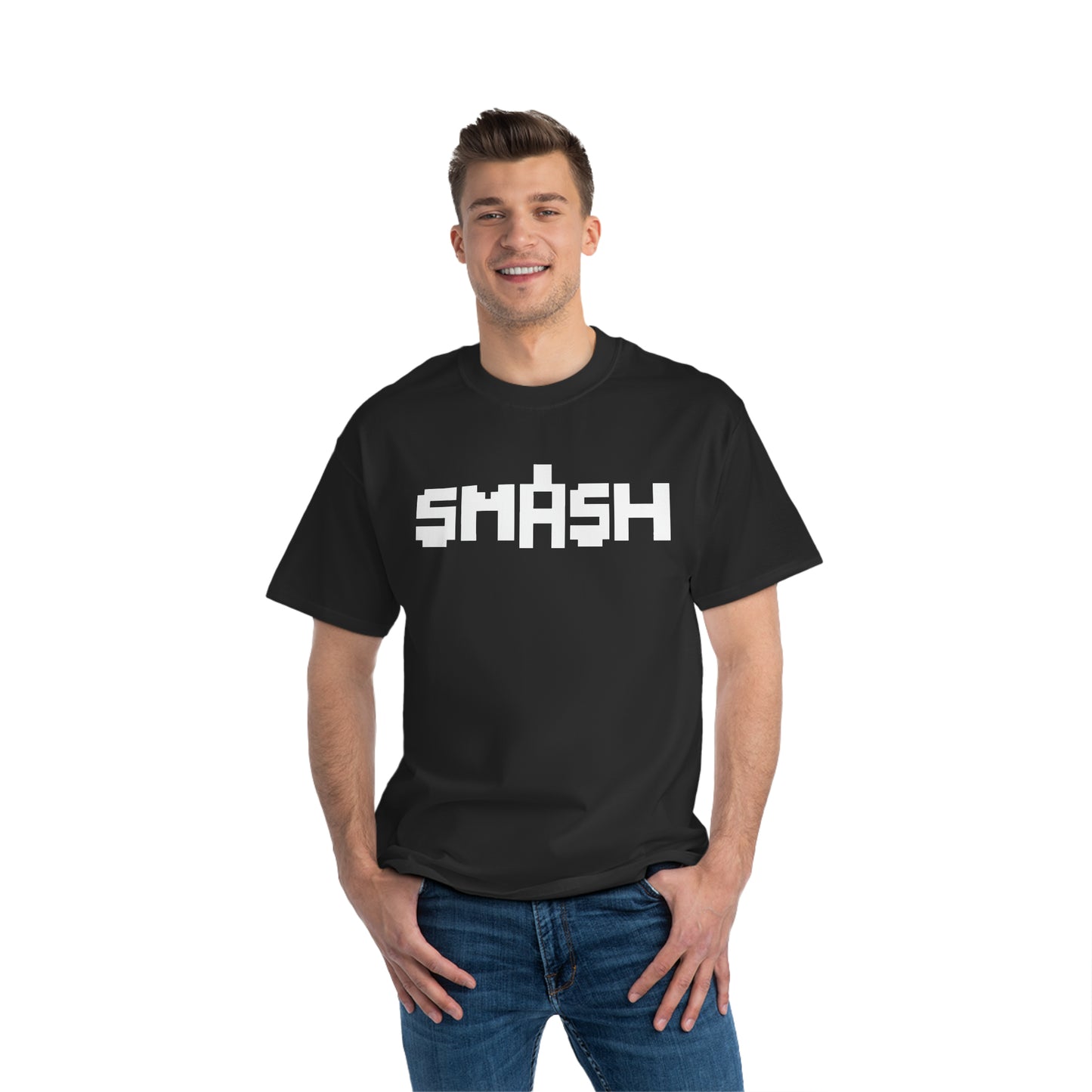 SMASH Logo 8-Bit - AI Art - Beefy-T®  Short-Sleeve T-Shirt (Sizes S-5XL)