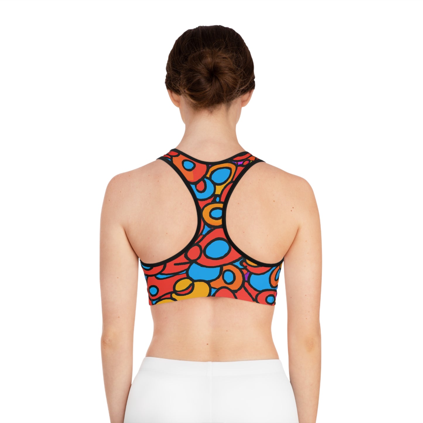 Cartoon Circles - AI Art - Sports Bra - Made in USA