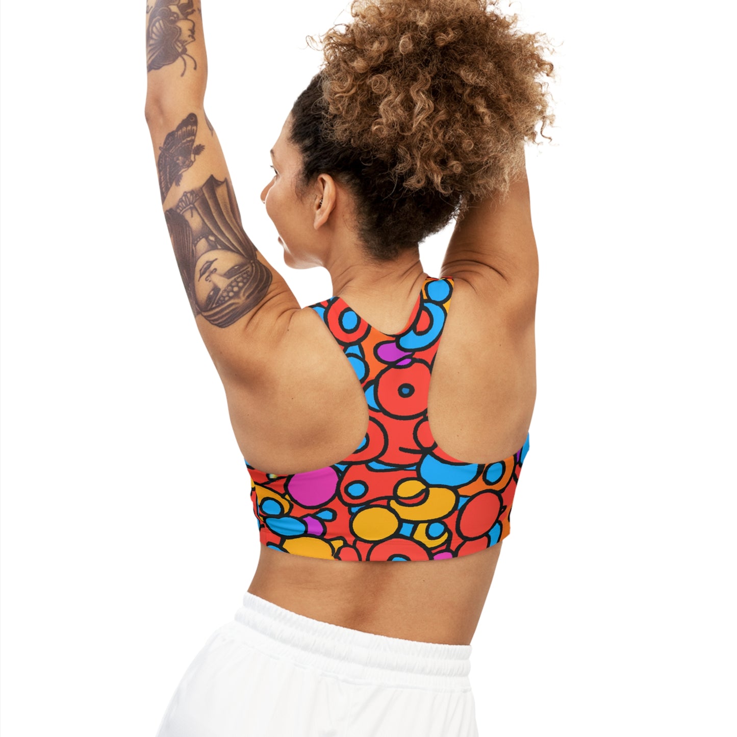 Fruity Gummi Rings - AI Art - Seamless Sports Bra