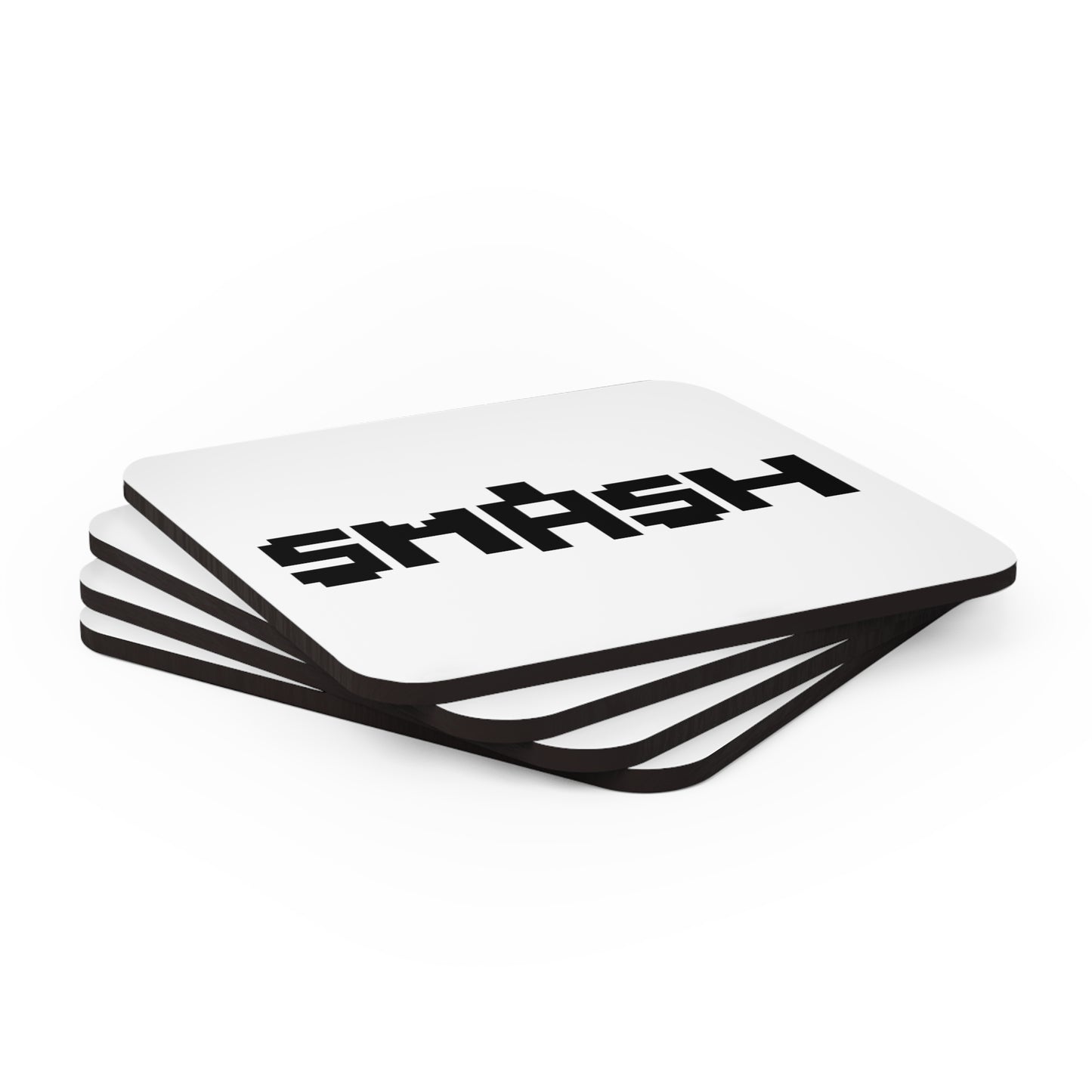 SMASH Logo 8-Bit - Corkwood Beverage Coaster Set of 4