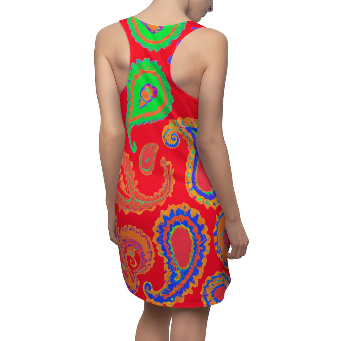 Paisley Flourescent Paint - AI Art - Racerback Dress