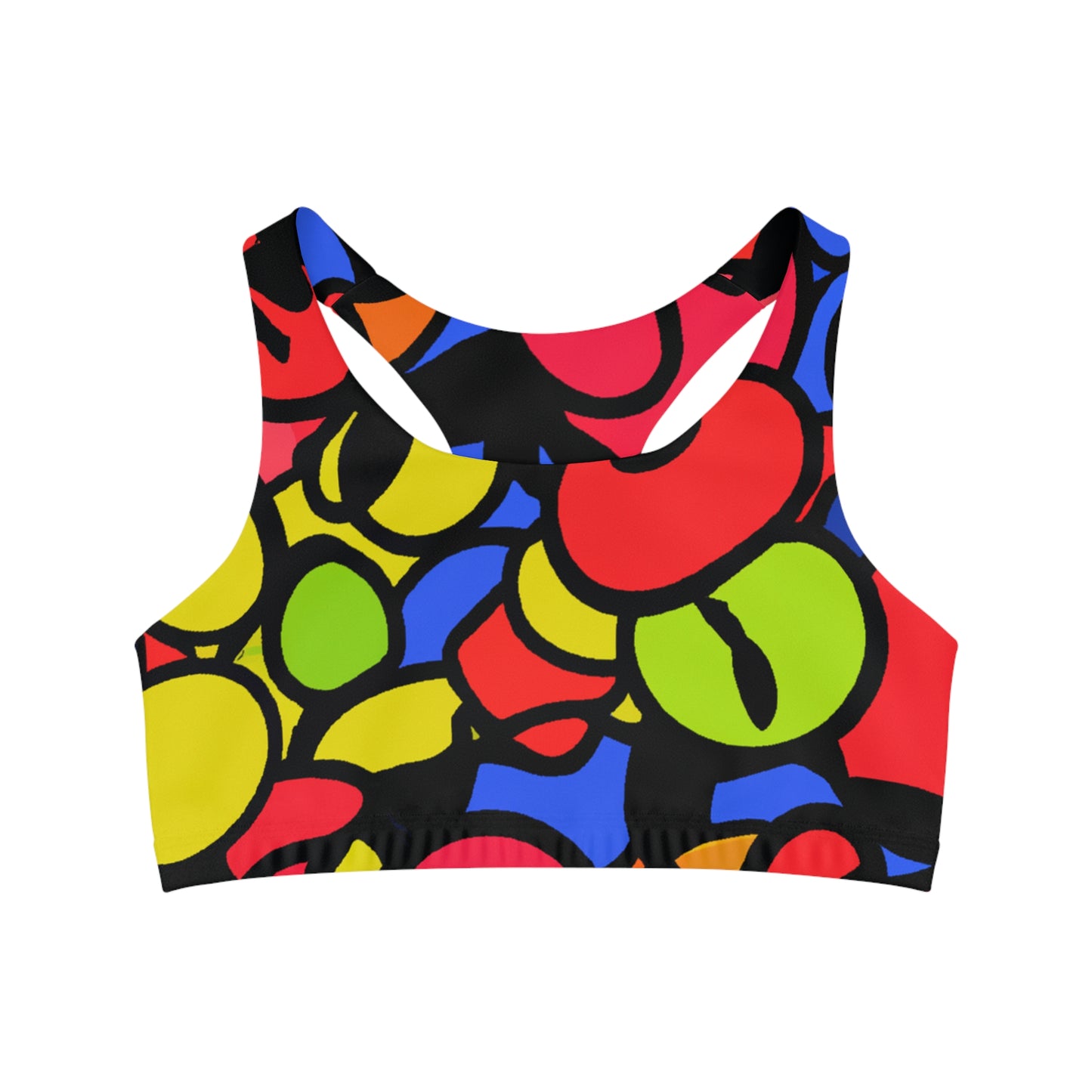 Colorful Cartoon Eyes -  AI Art - Seamless Sports Bra (AOP)