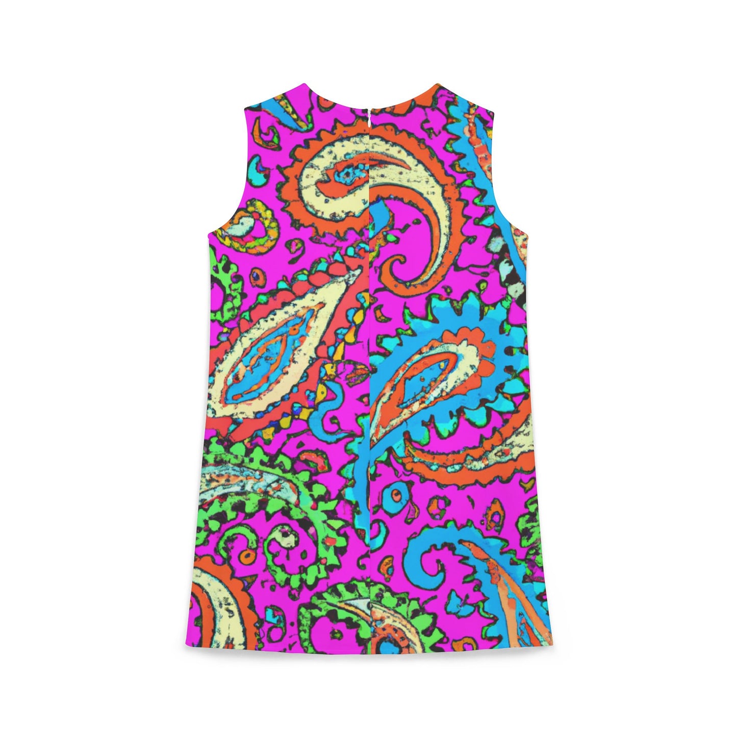 Cartoon Paisley - AI Art - A-line Sleeveless Dress