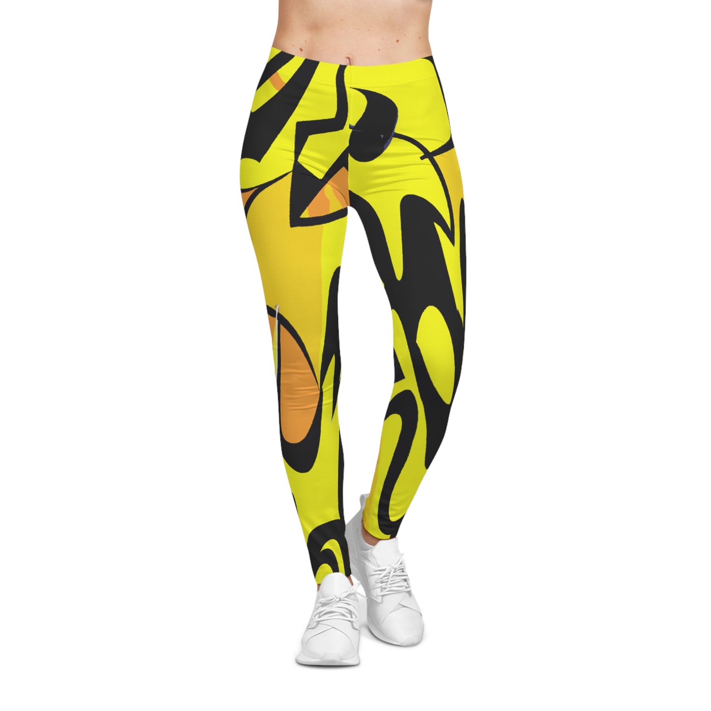 Tiger Swirl - AI Art - Women's Casual Leggings (AOP)