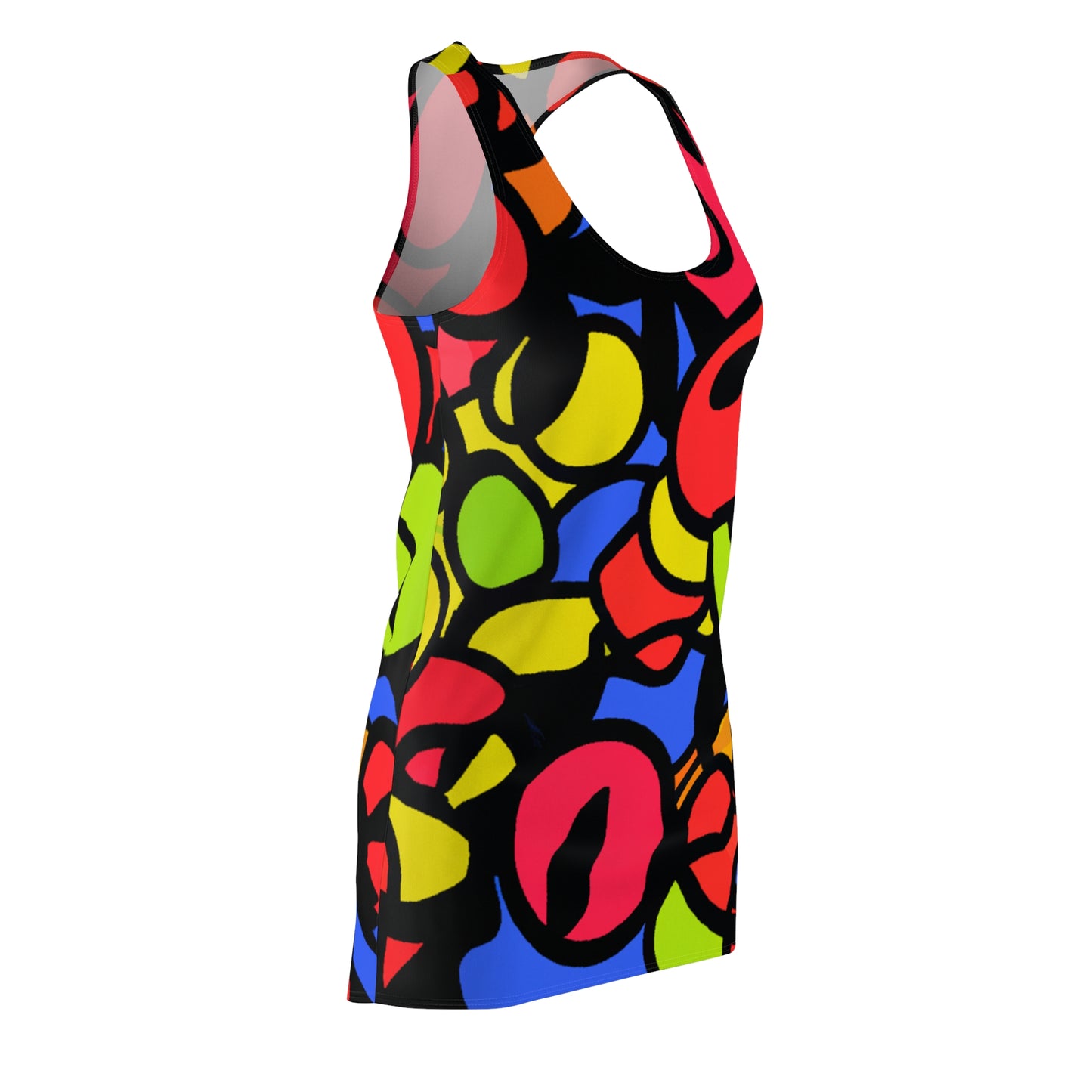 Cartoon Eyes - AI Art - Women's Cut & Sew Racerback Dress (AOP)