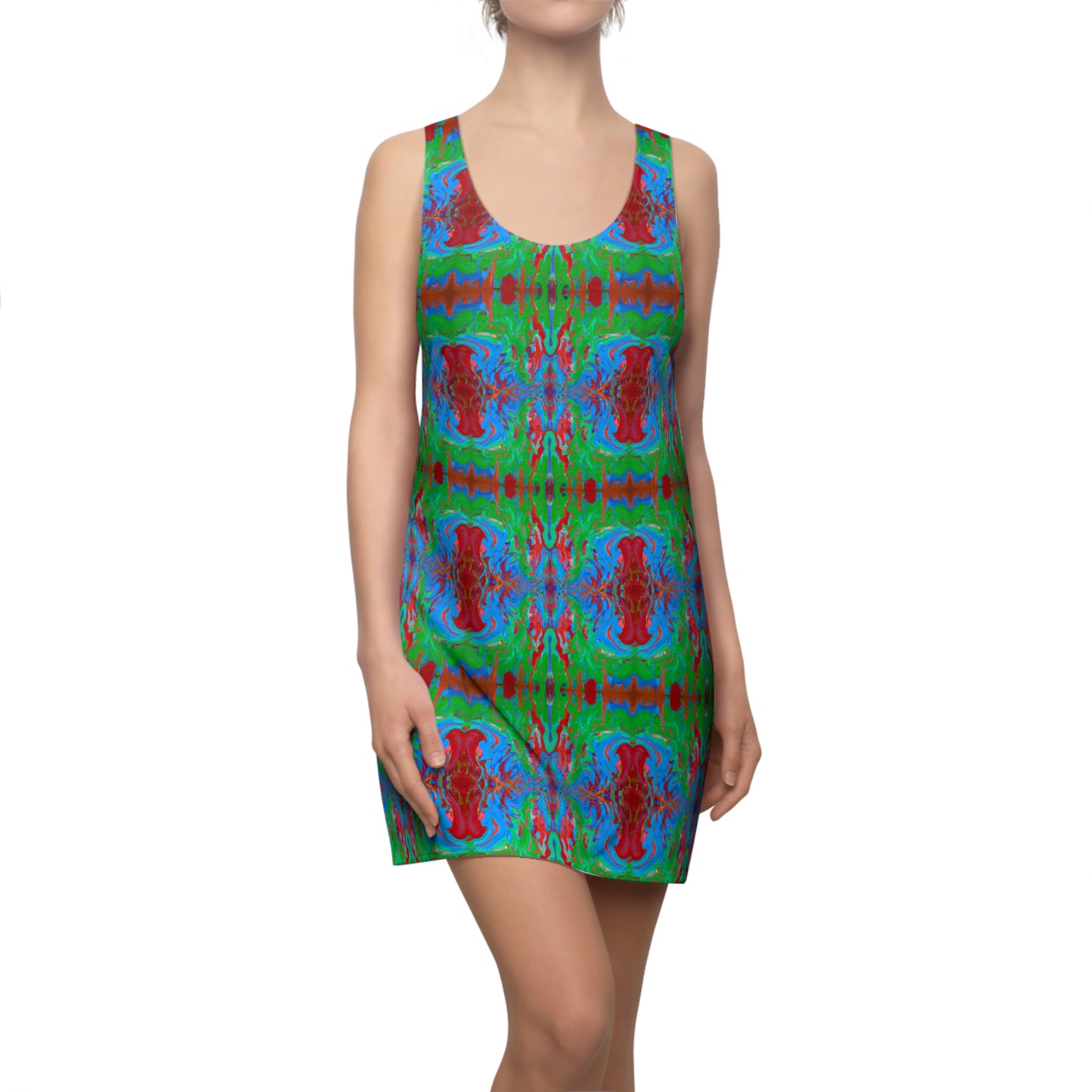 Kaleidoscope 1 - AI Art - Women's Cut & Sew Racerback Dress