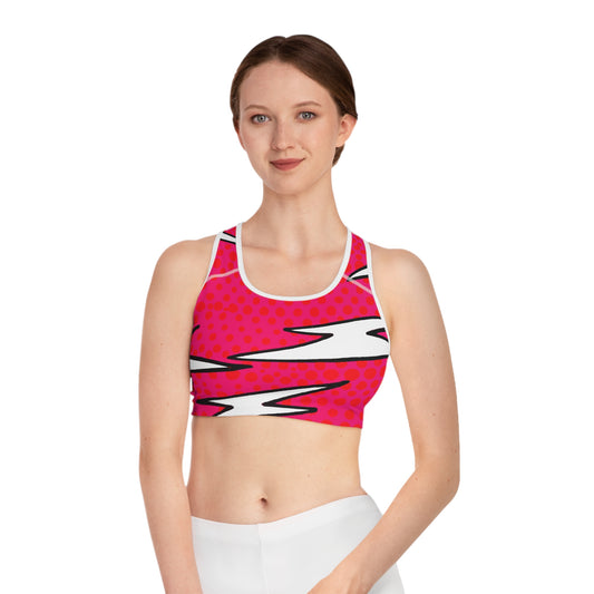 White Cherry Thunderbolts - AI Art - Sports Bra (AOP)