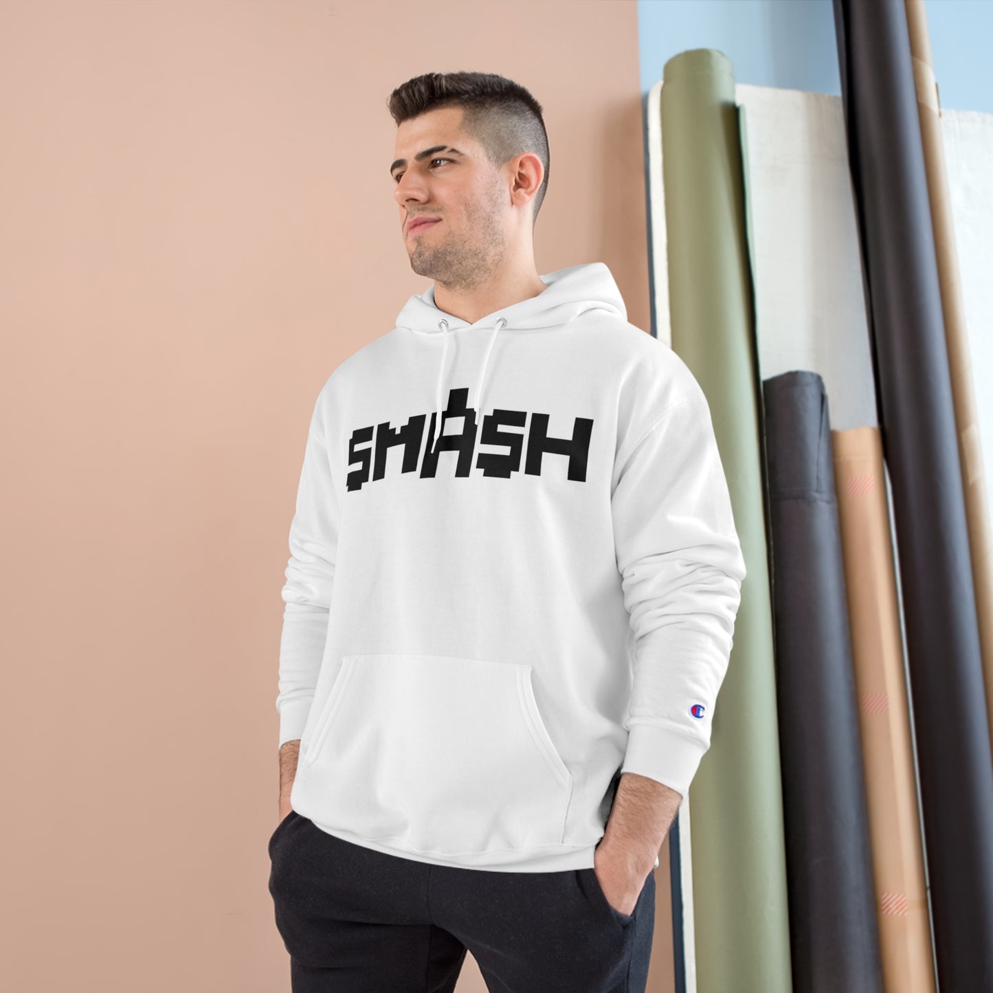 SMASH Logo 8-bit - AI Art - Champion Hoodie