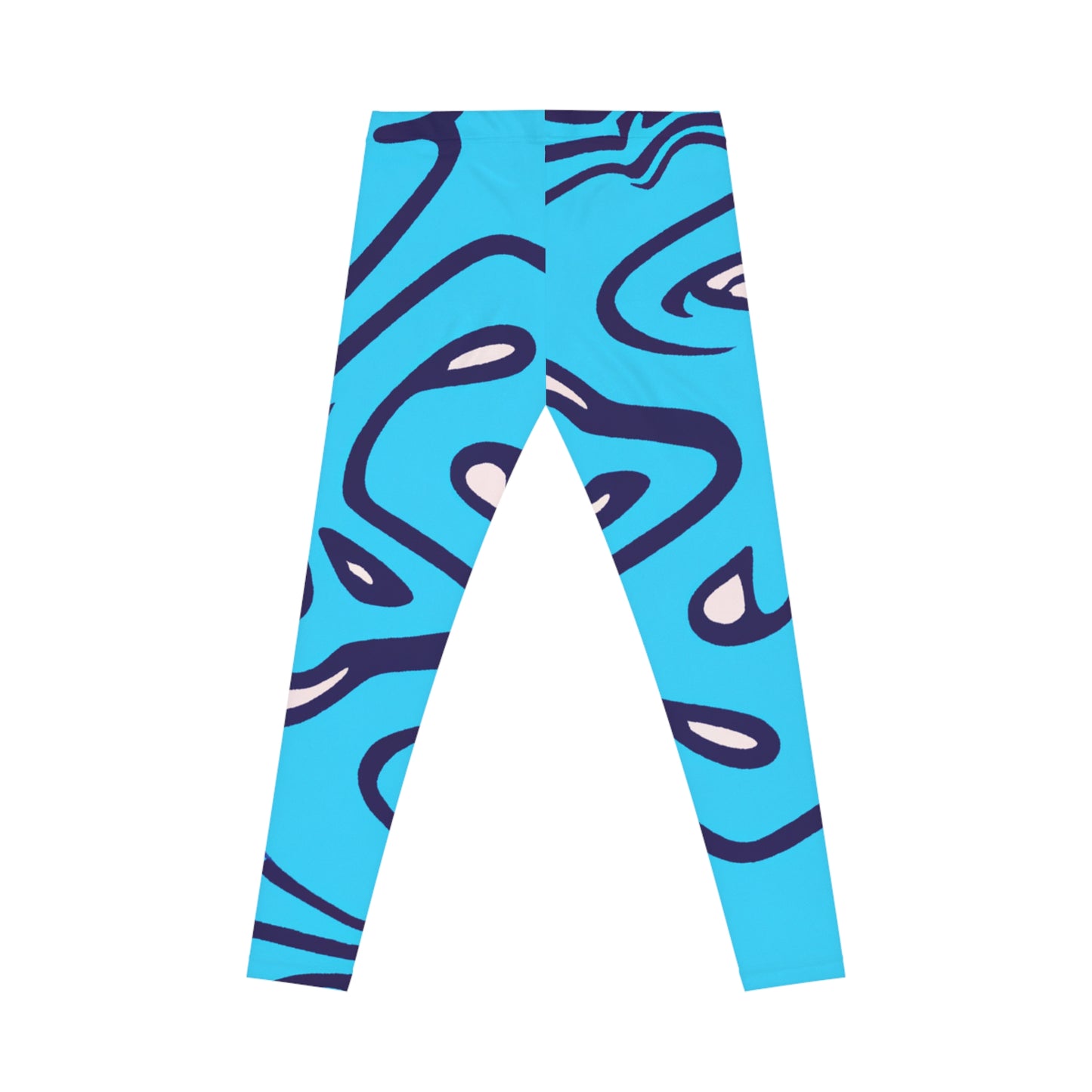 Aqua Swirl - AI Art - Women's Casual Leggings (AOP)