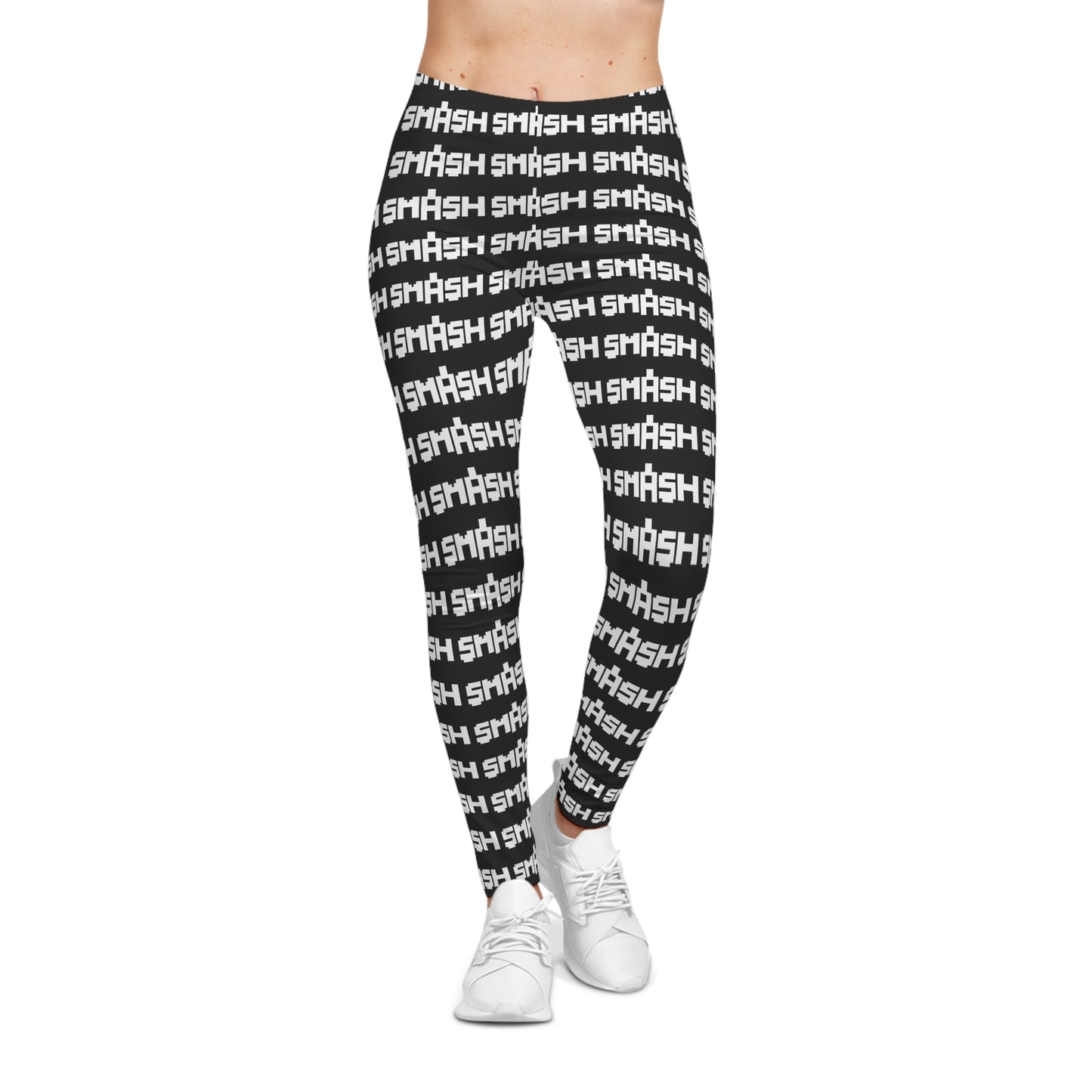 SMASH 8-bit Logos 4 - AI Art - Women's Casual Leggings