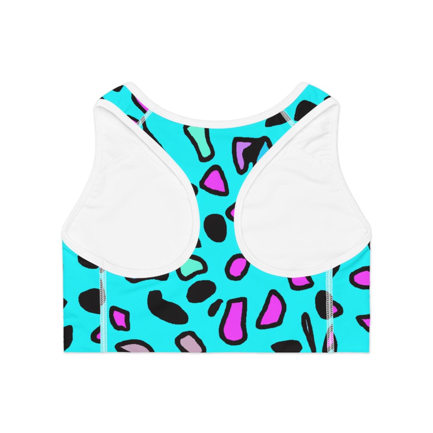 Turquoise Leopard - AI Art - Sports Bra (AOP)