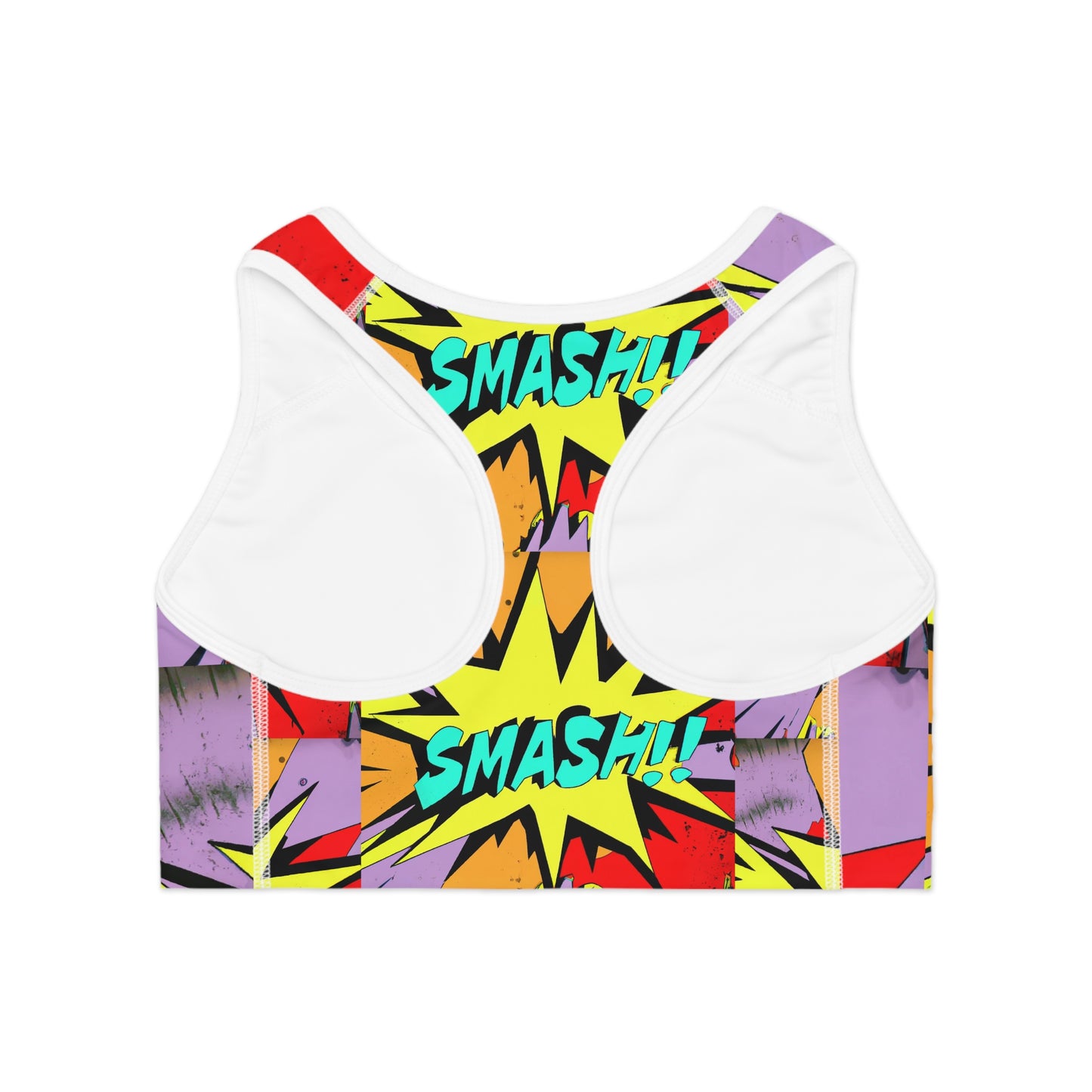 SMASH!! Comic Book Style 1 - AI Art - Sports Bra (AOP)