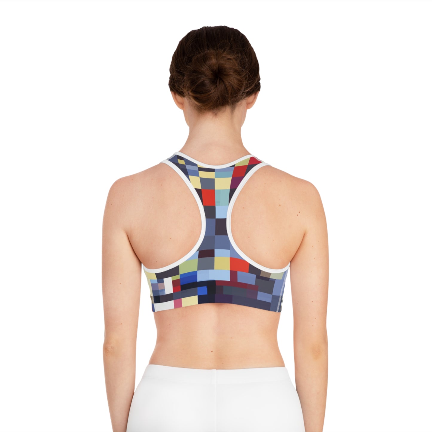 Colorful Pixelation 3 - AI Art - Sports Bra (AOP)