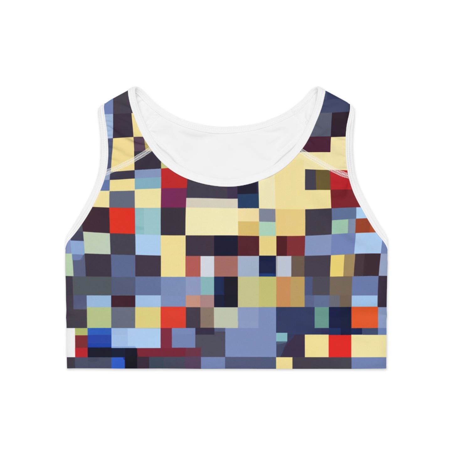 Colorful Pixelation 3 - AI Art - Sports Bra (AOP)