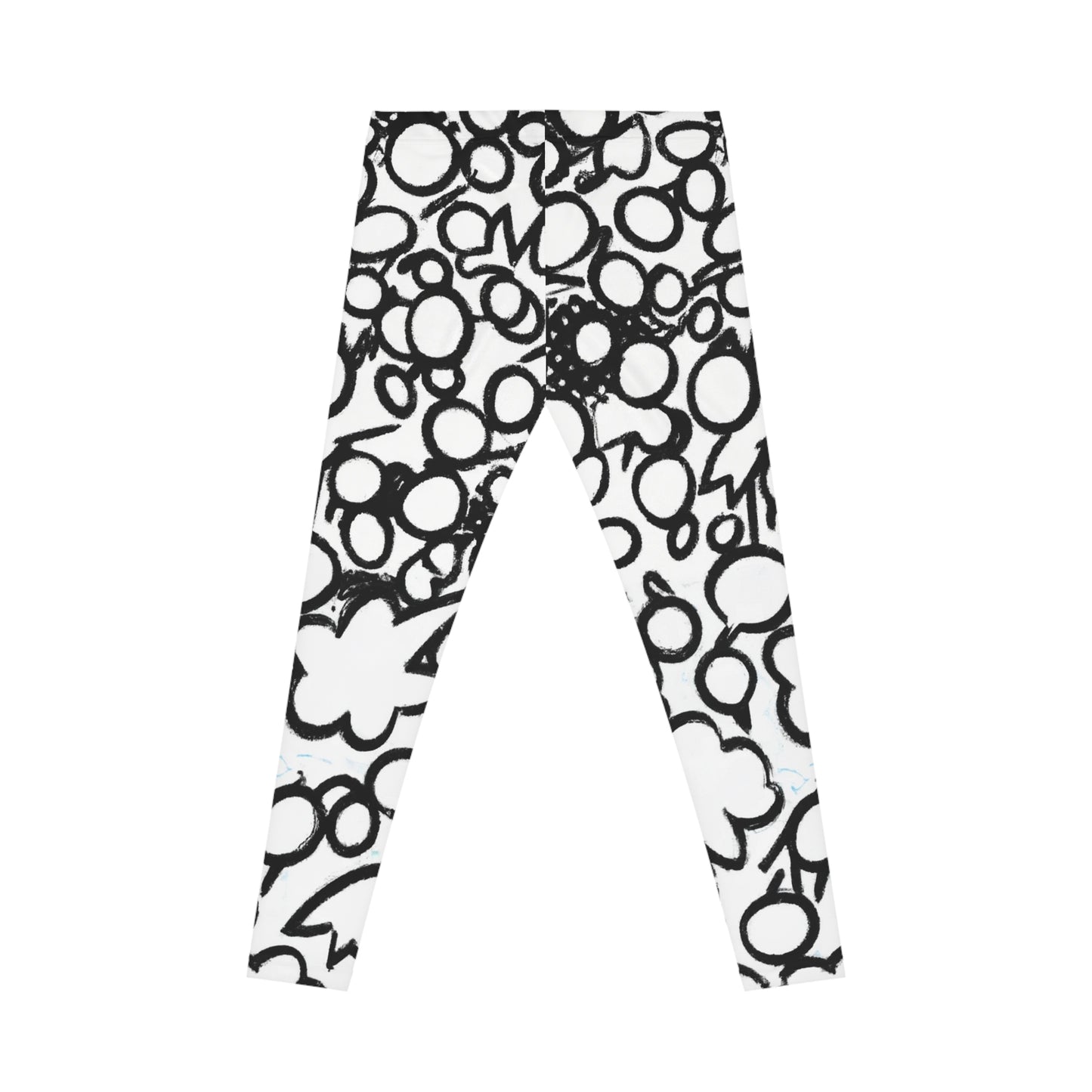 Black Crayon Circles - AI Art - Women's Casual Leggings (AOP)