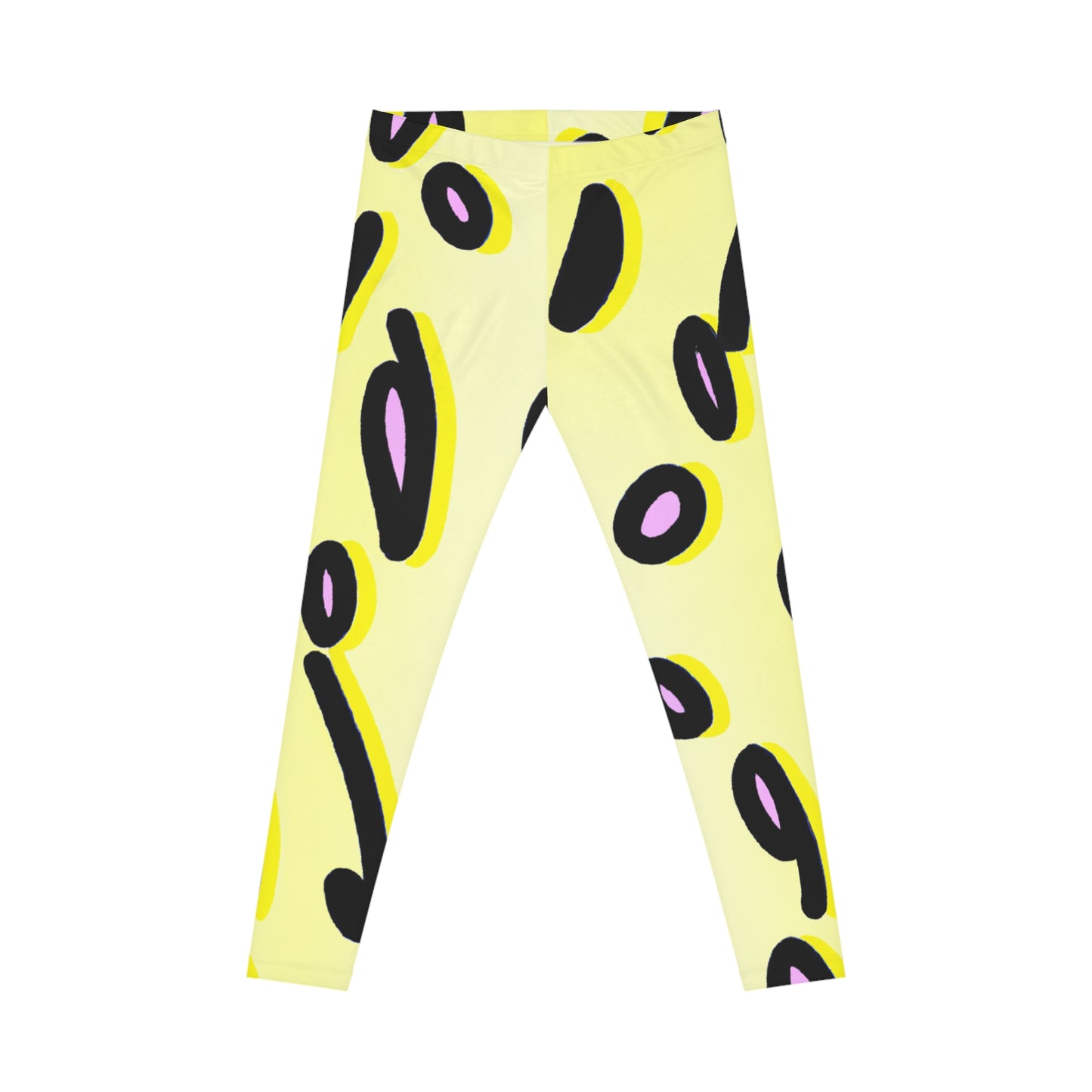 Lemon Black & Pink - AI Art - Women's Casual Leggings (AOP)