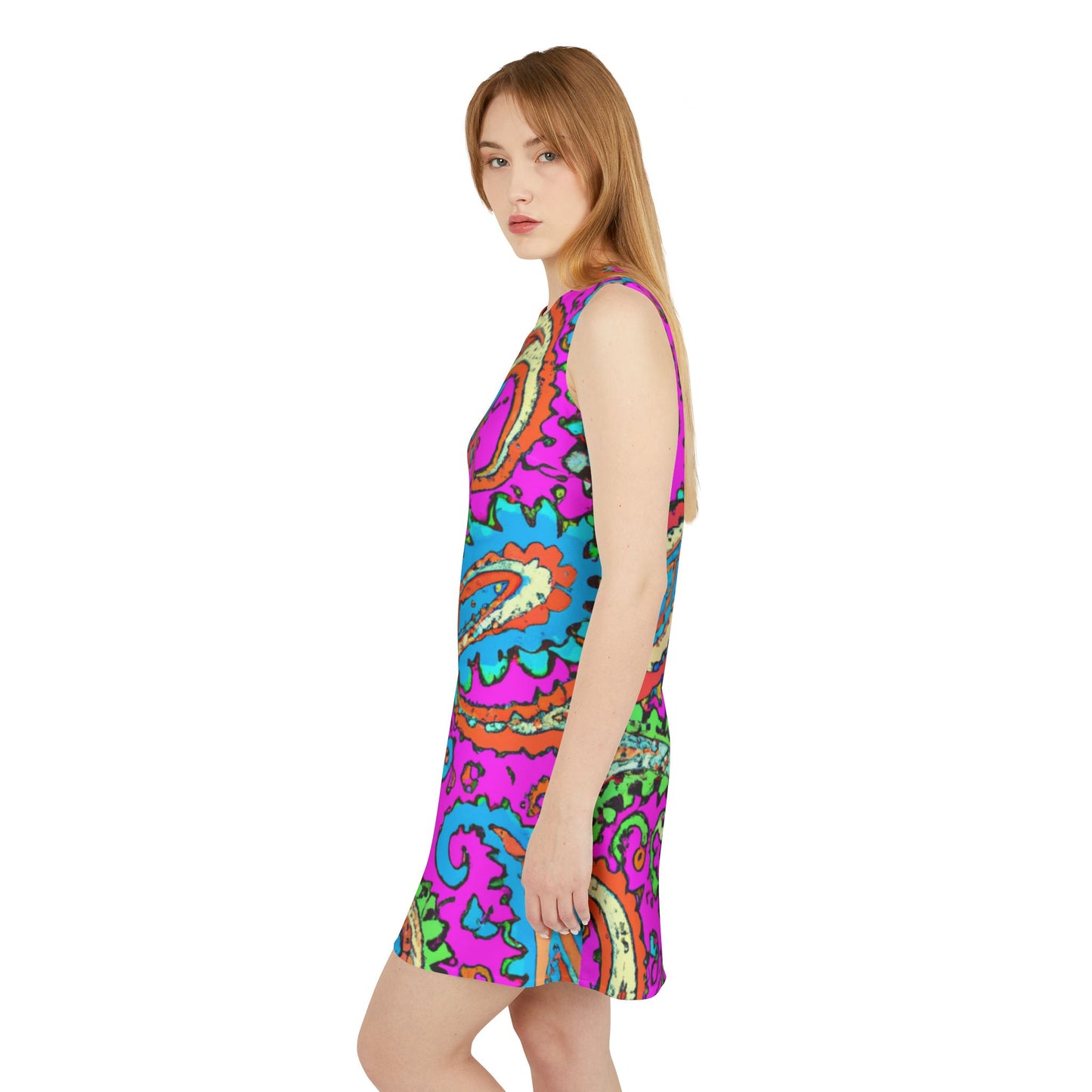 Cartoon Paisley - AI Art - A-line Sleeveless Dress