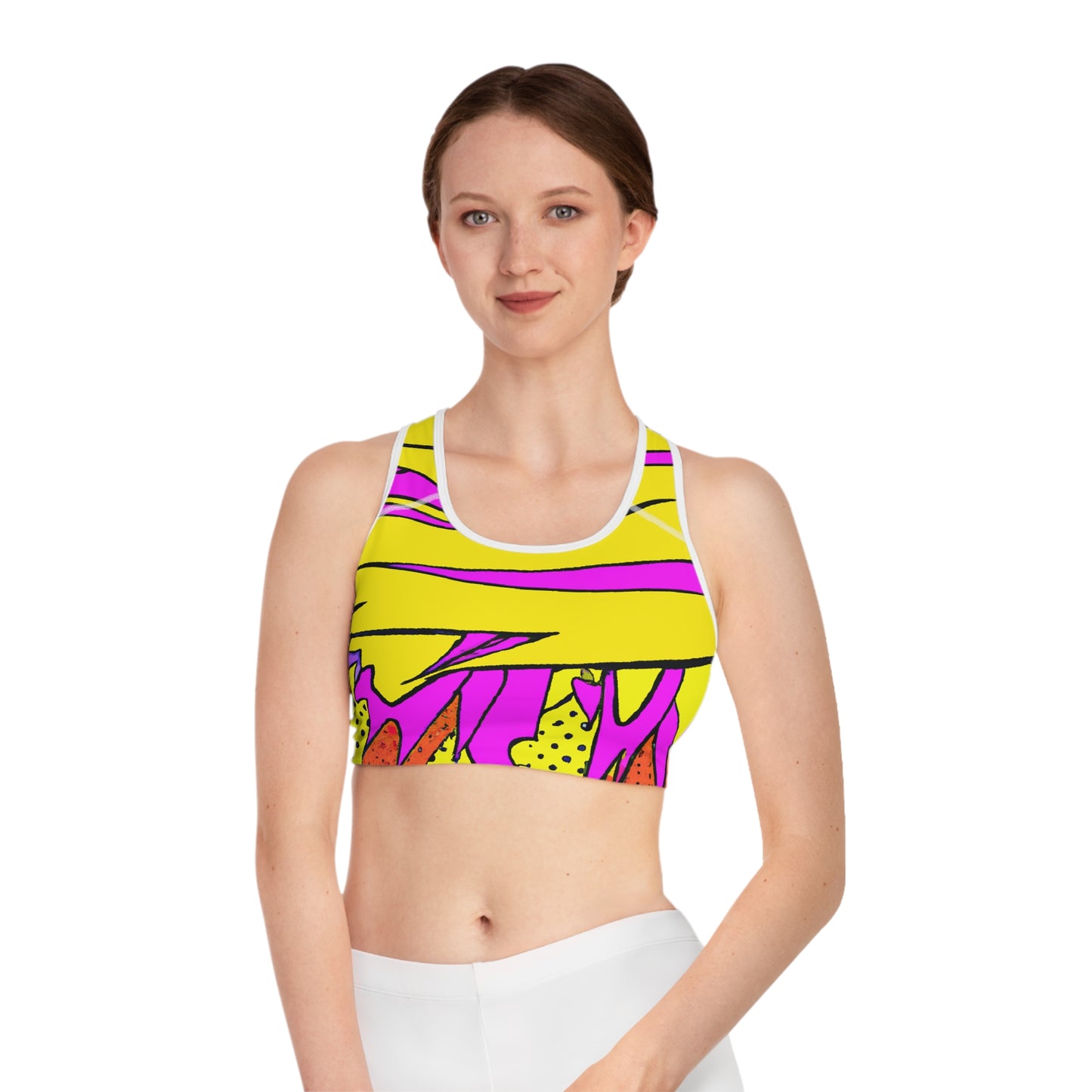 Pink Lemonade Thunder 1 - AI Art - Sports Bra (AOP) - Made in USA